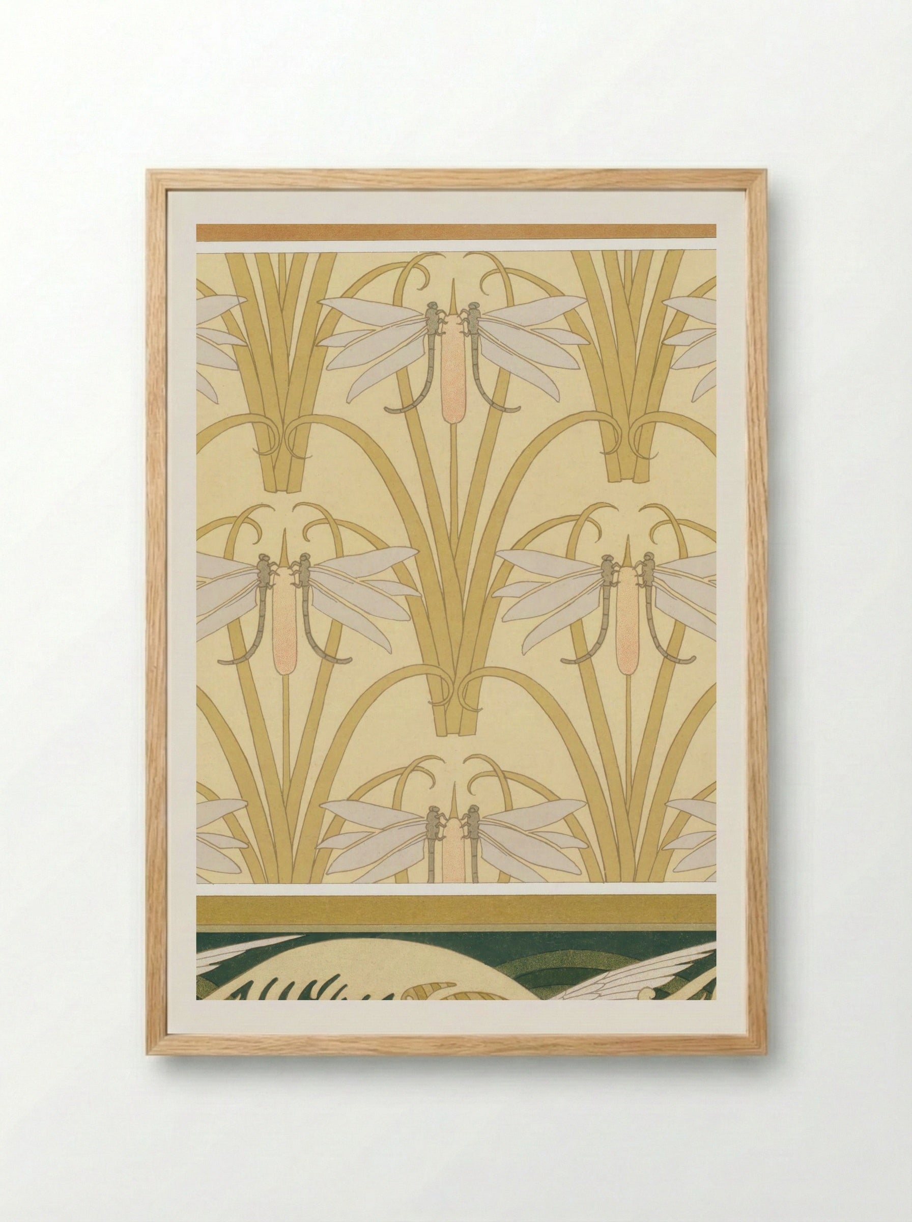L'Animal dans la Décoration, Plate 10 (Snails, Dragonflies, Seagulls) - Maurice Pillard Verneuil - Framed Print Wood