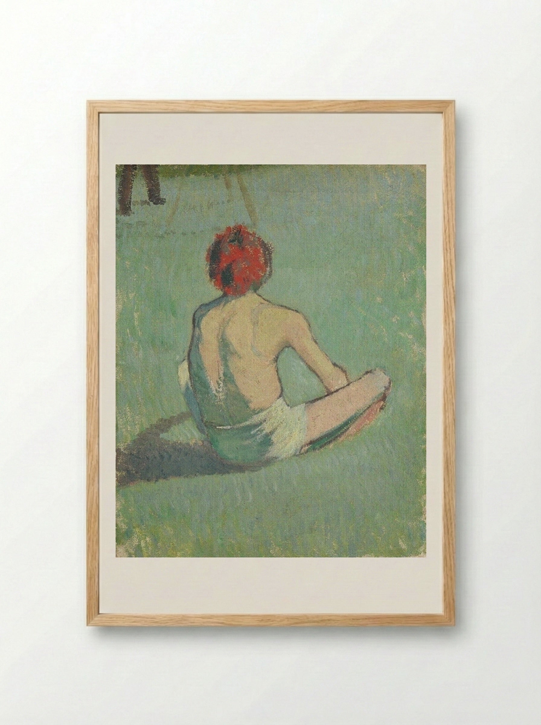 Boy in the Grass - Émile Bernard - Framed Print Wood