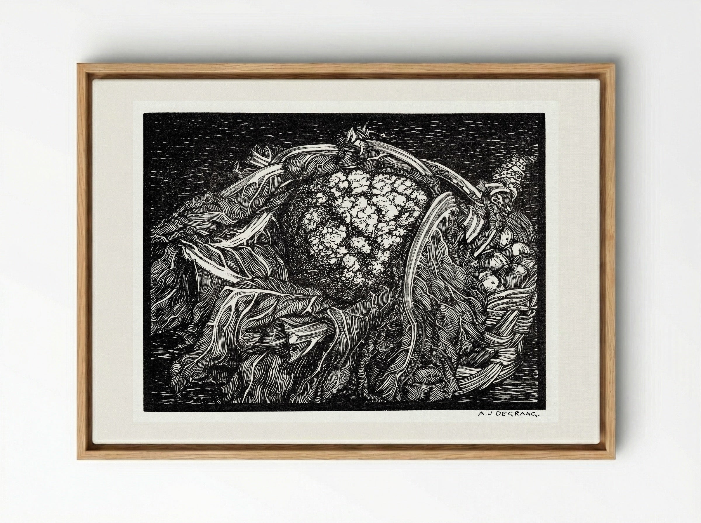 Cauliflower - Julie de Graag - Framed Canvas Wood