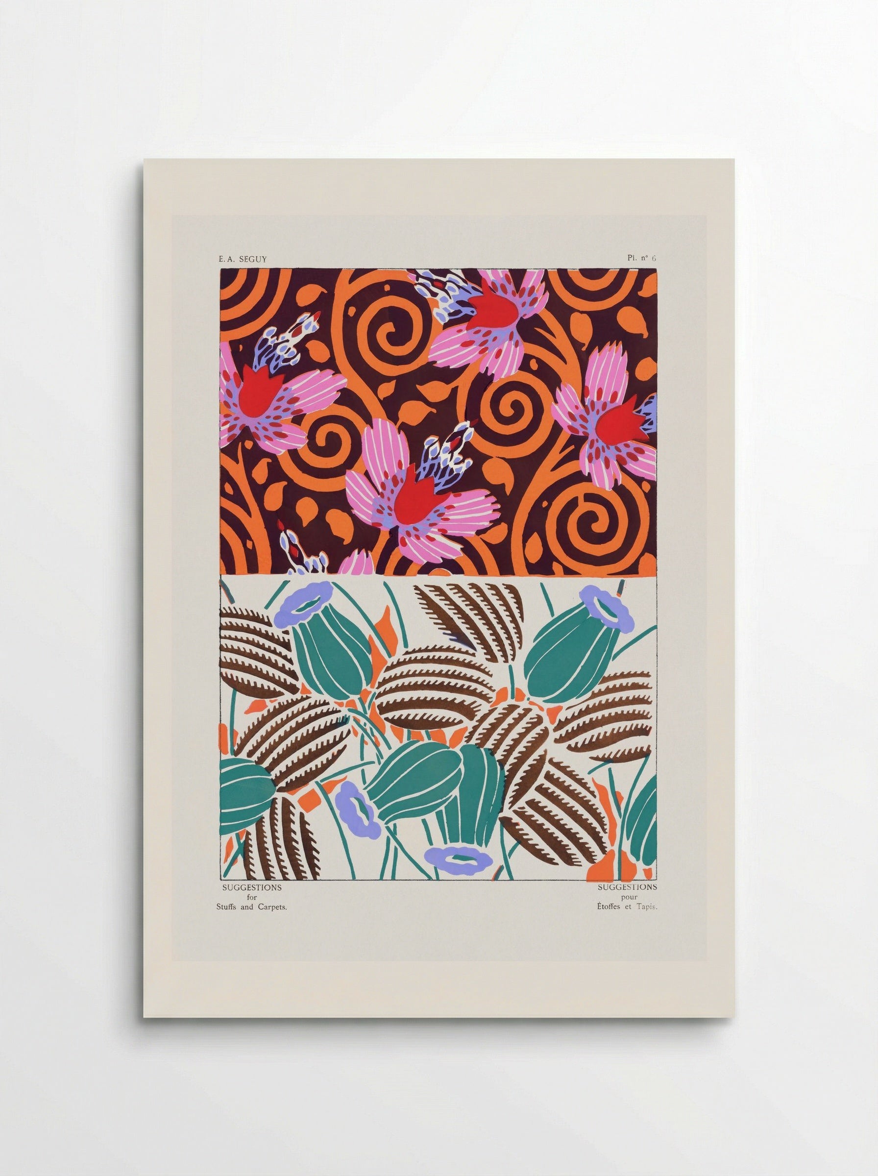 Suggestions for Stuffs and Carpets, Plate 6 - Émile-Allain Séguy - Poster