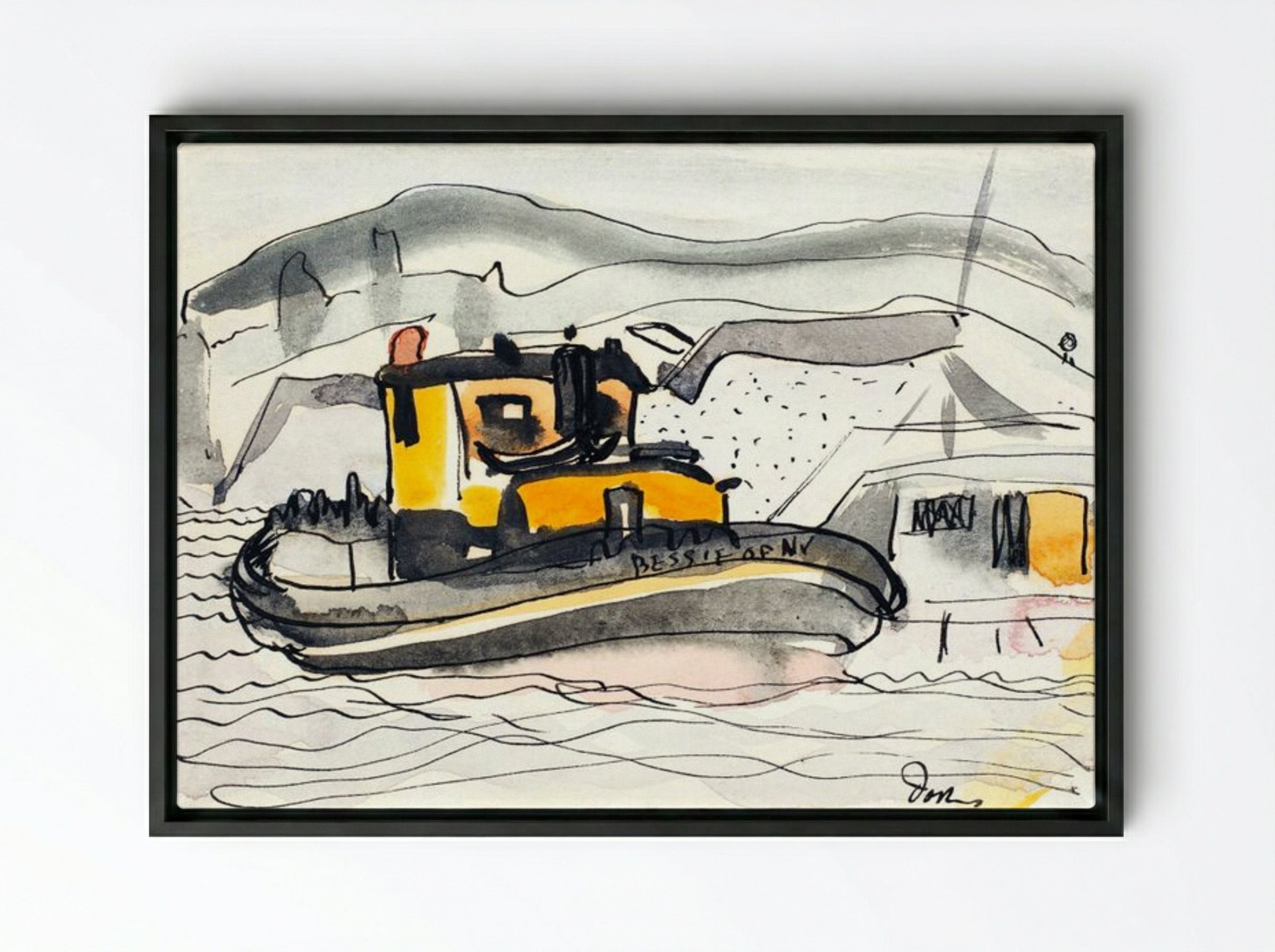 Study for 'The Bessie of New York' - Arthur Dove - Framed Canvas Black