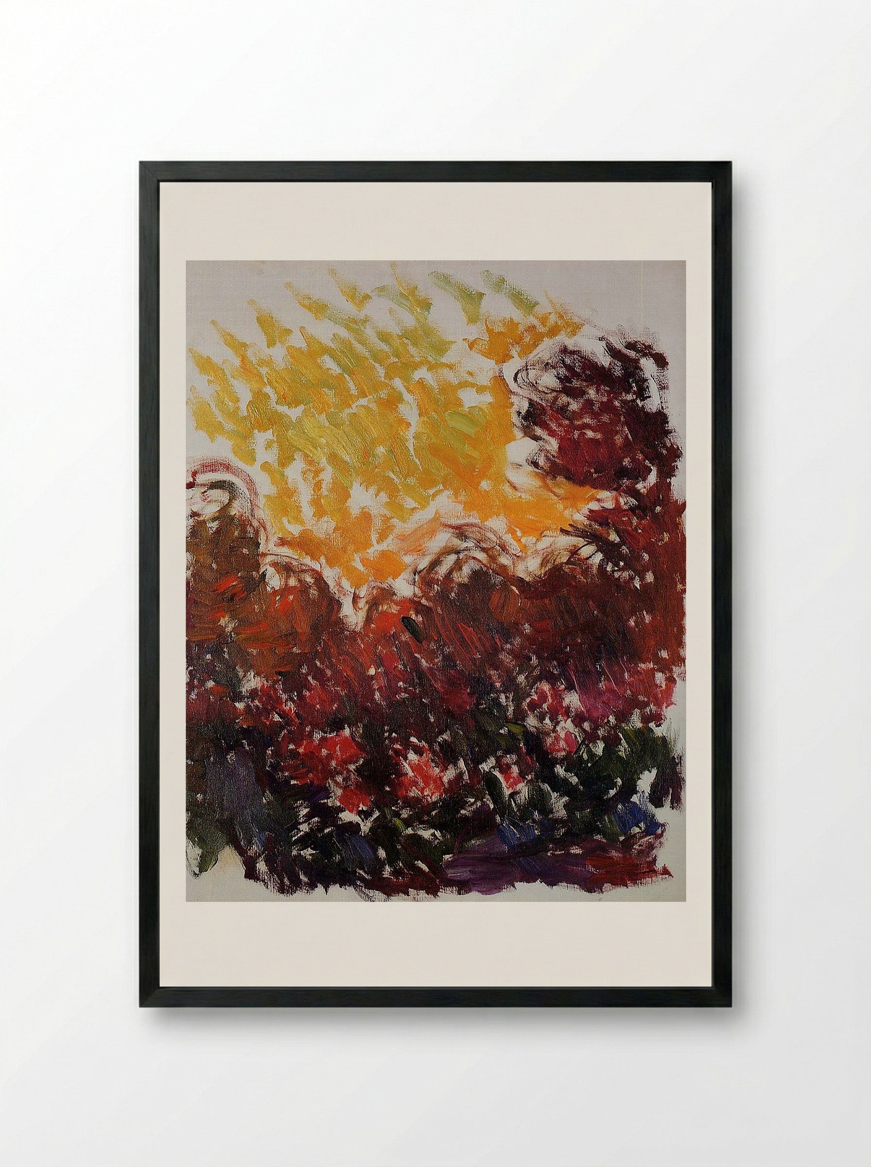 The Garden at Giverny - Claude Monet - Framed Print Black