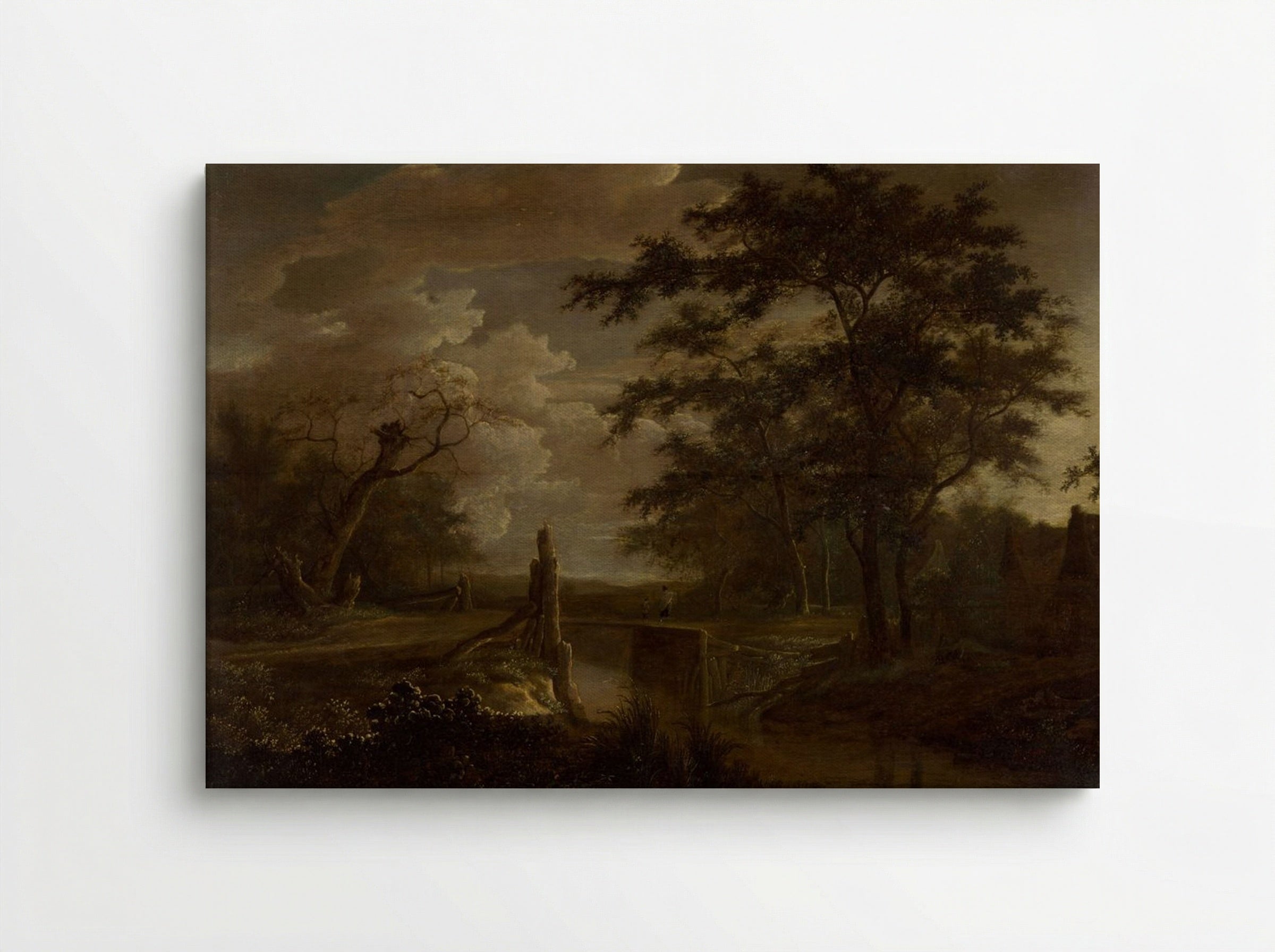 Landscape with River and Bridge - Jacob van Ruisdael - Canvas