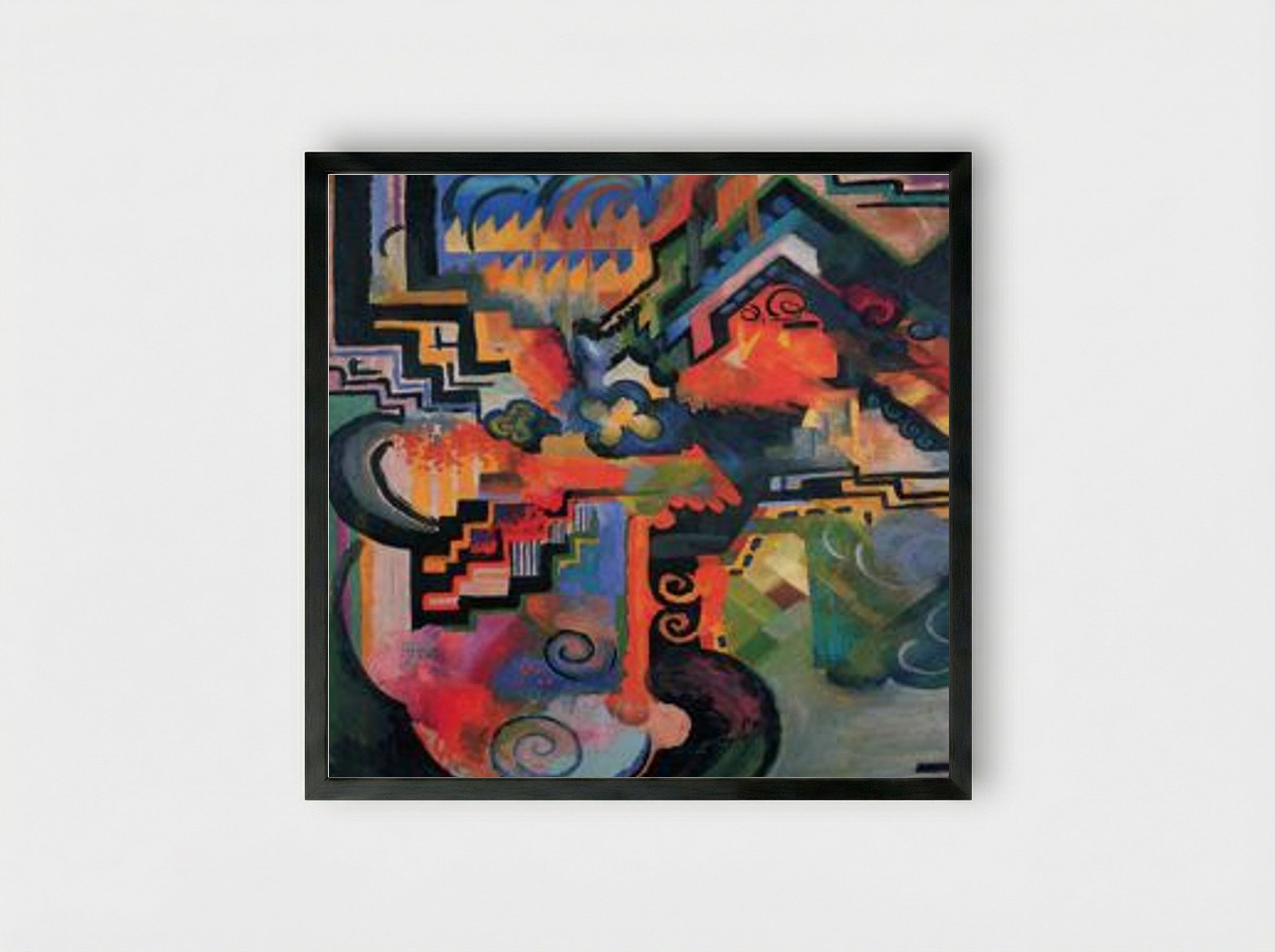 Colored Composition (Homage to Johann Sebastian Bach) - August Macke - Framed Print Black