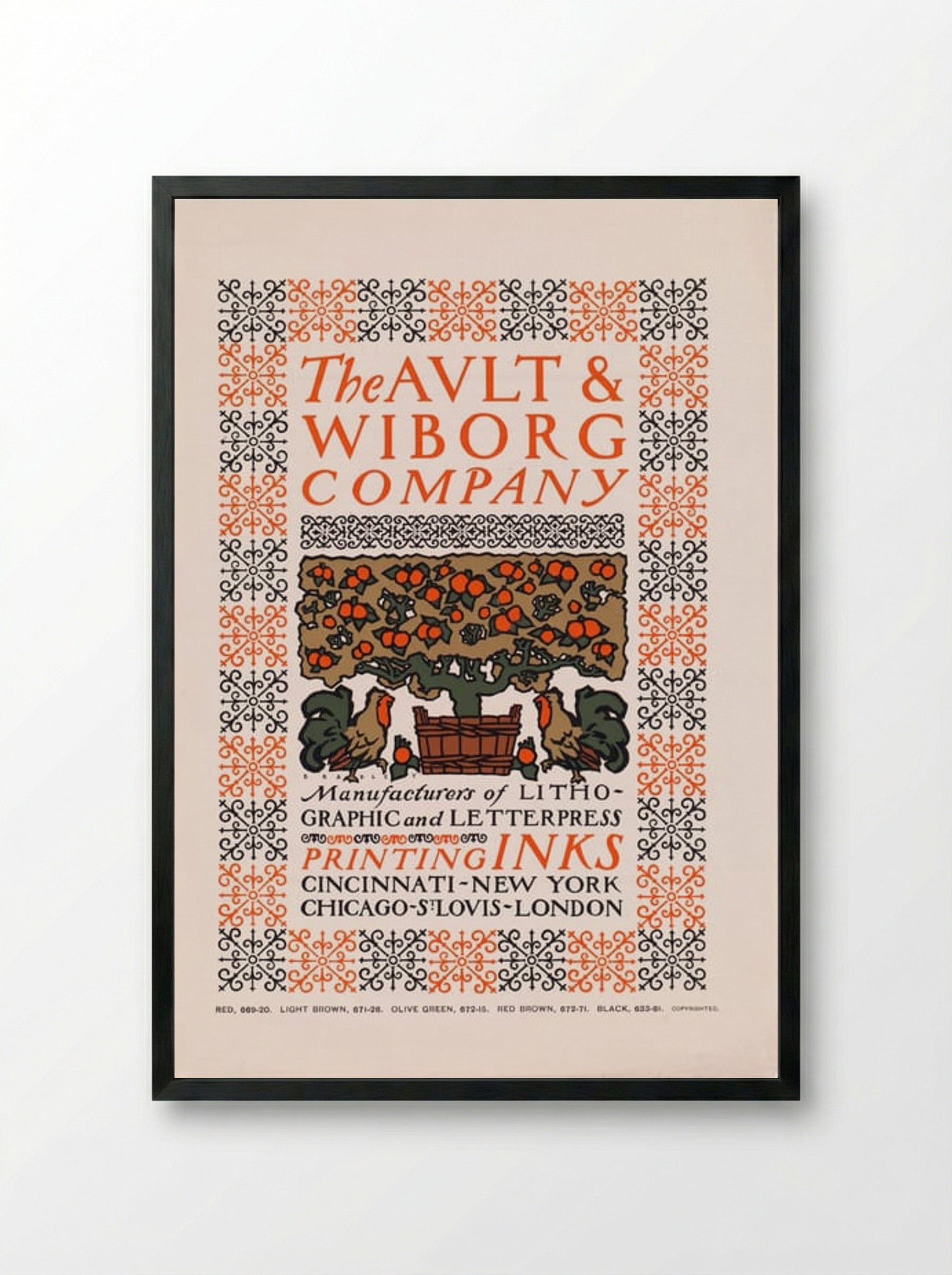 The Ault & Wiborg Company - Will H. Bradley - Framed Print Black