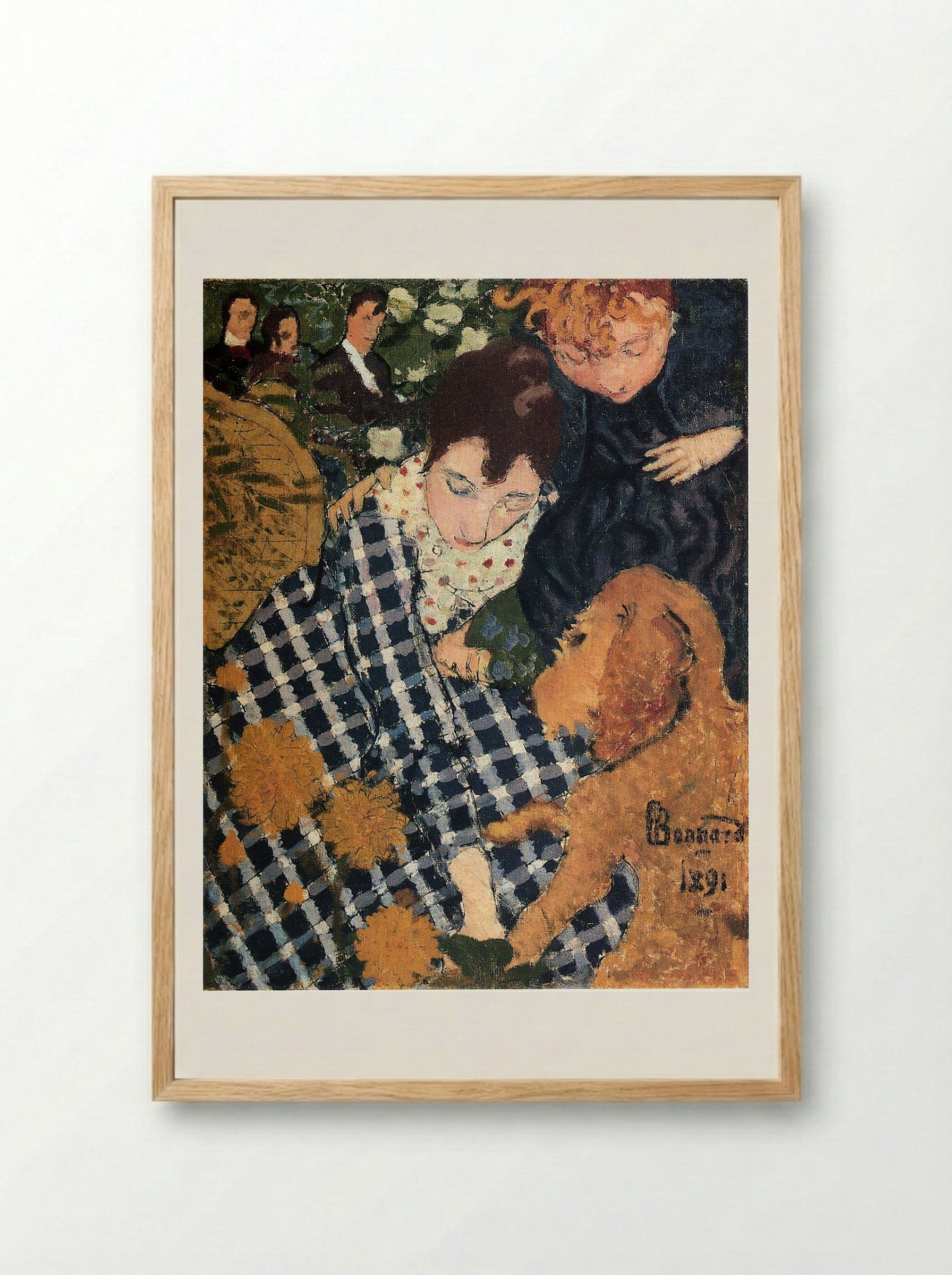 Woman with Dog - Pierre Bonnard - Framed Print Wood