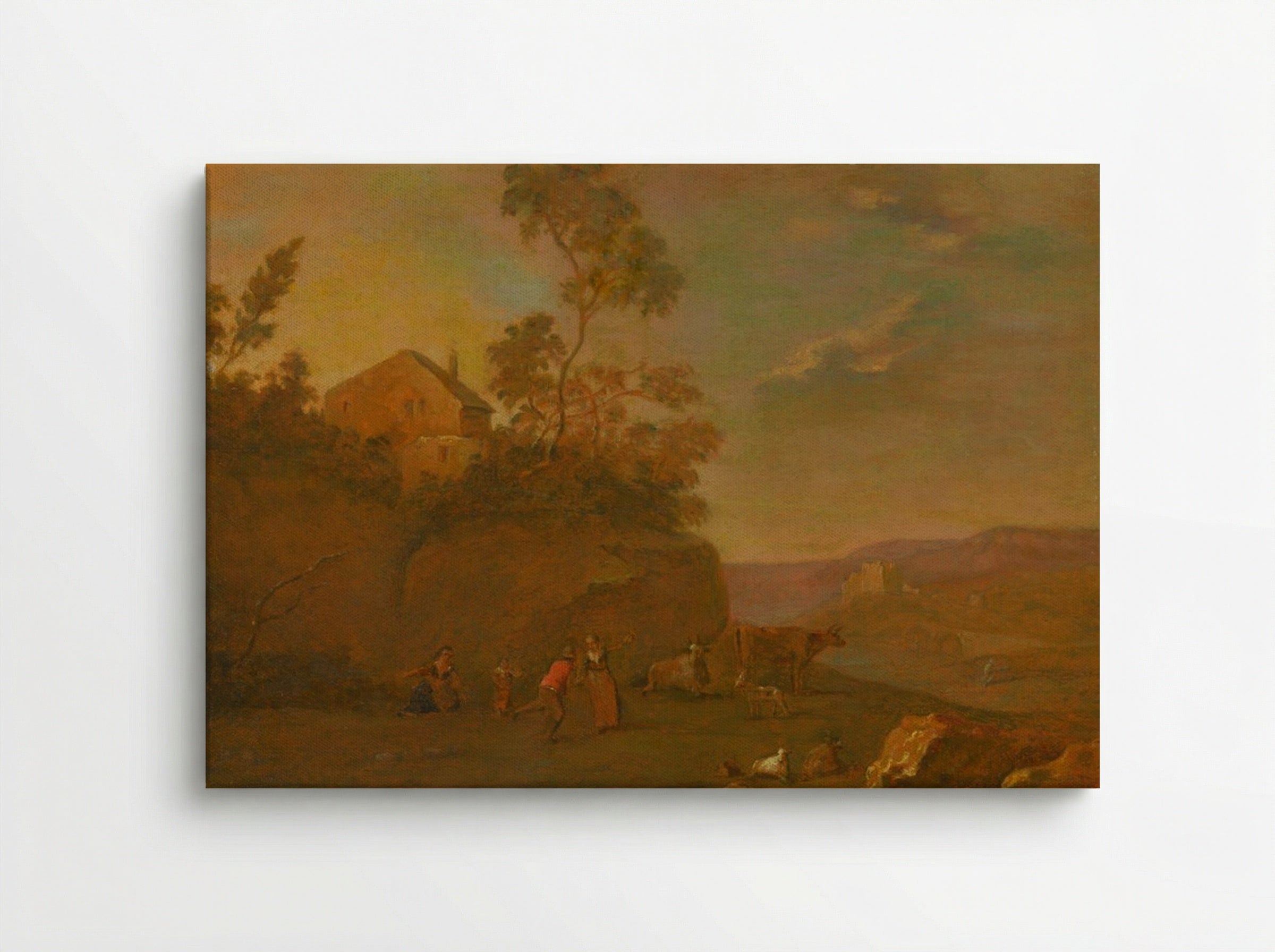 Early Evening: Landscape with Figures and Cattle - Thomas Gainsborough - Canvas