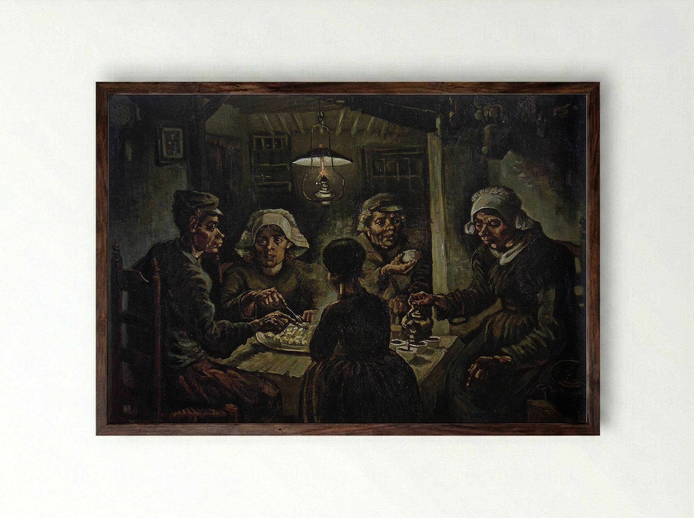 The Potato Eaters - Vincent van Gogh - Framed Print Dark Wood