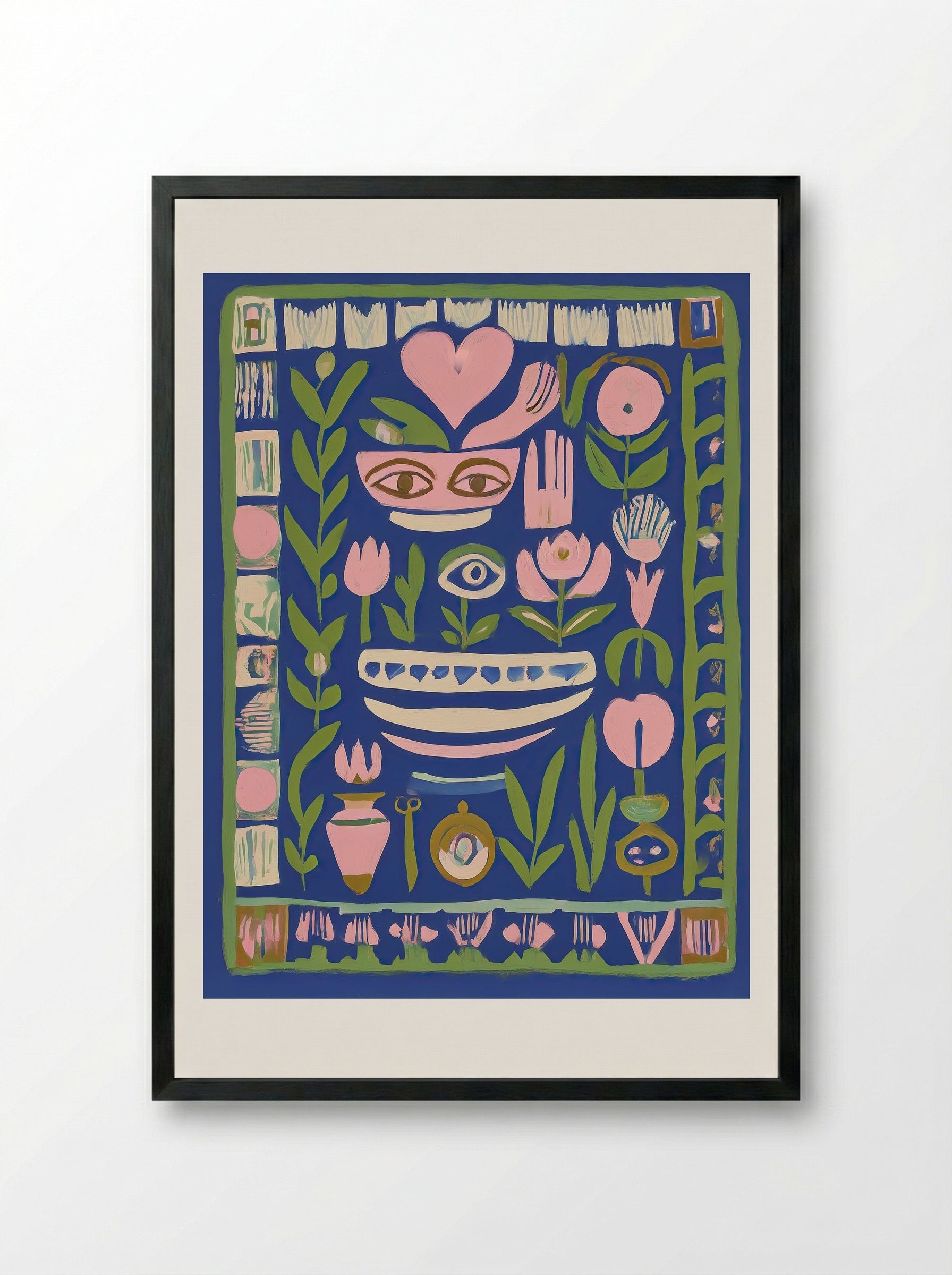 Eyes of the Garden Spirit - Framed Print Black
