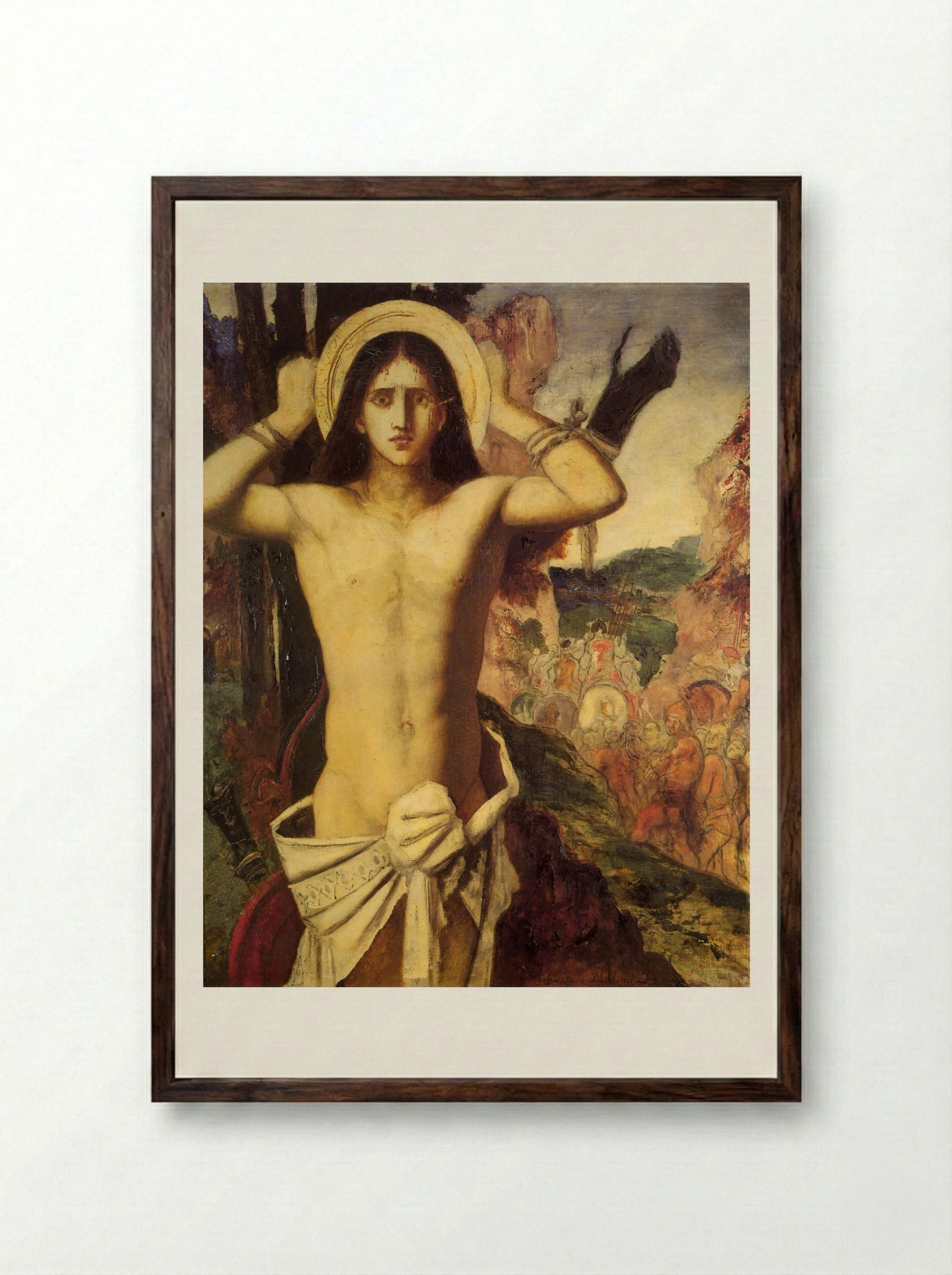 Saint Sebastian - Gustave Moreau - Framed Print Dark Wood