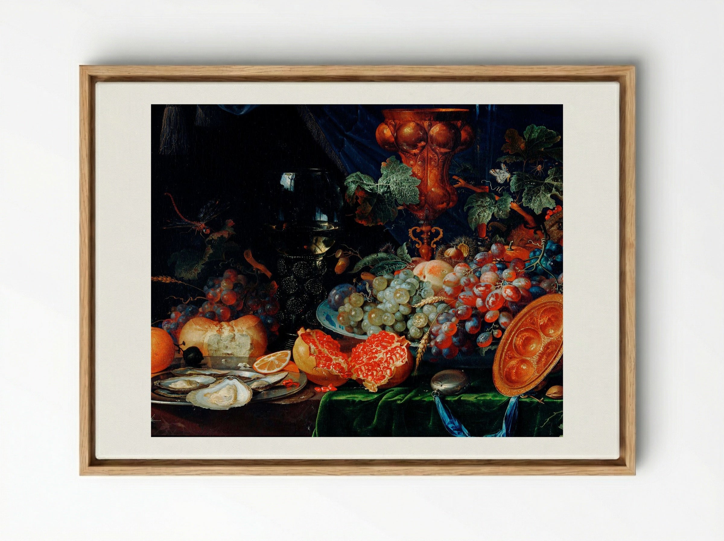 Fruits and Oysters - Abraham Mignon - Framed Canvas Wood