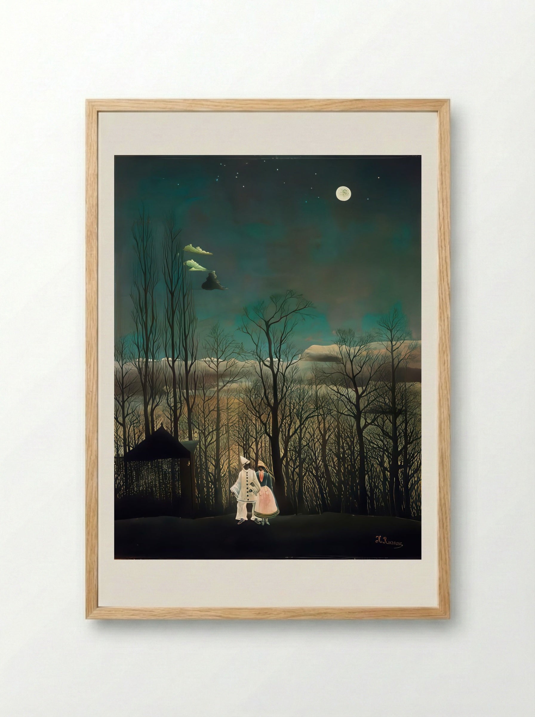 Carnival Evening by Henri Rousseau – Surreal Forest Landscape Art Print - Framed Print Wood
