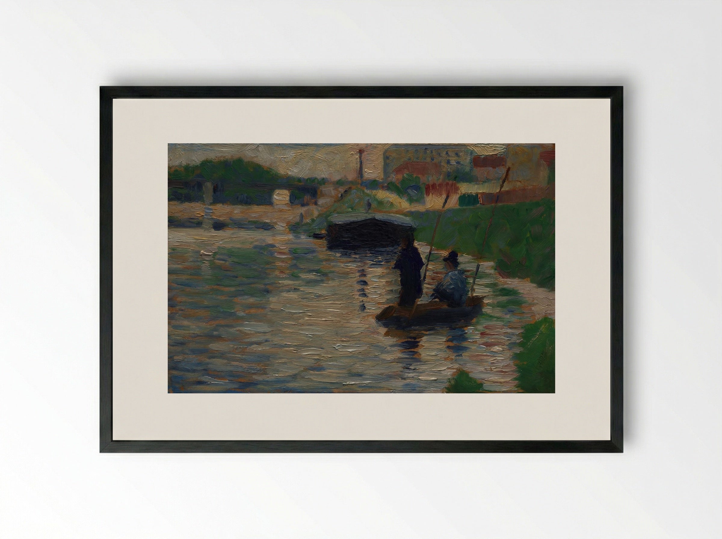 View of the Seine - Georges Seurat - Framed Print Black