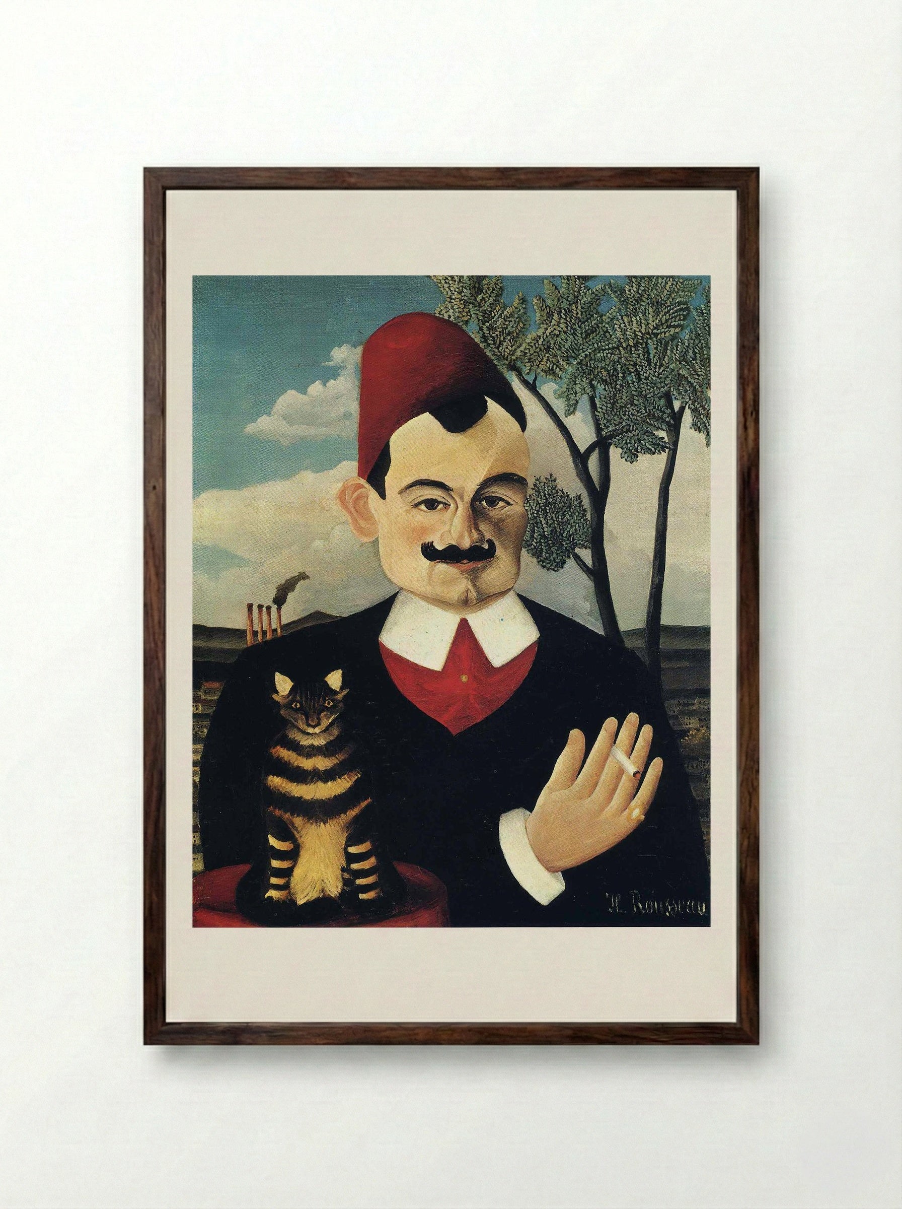 Portrait of Pierre Loti - Henri Rousseau - Framed Print Dark Wood