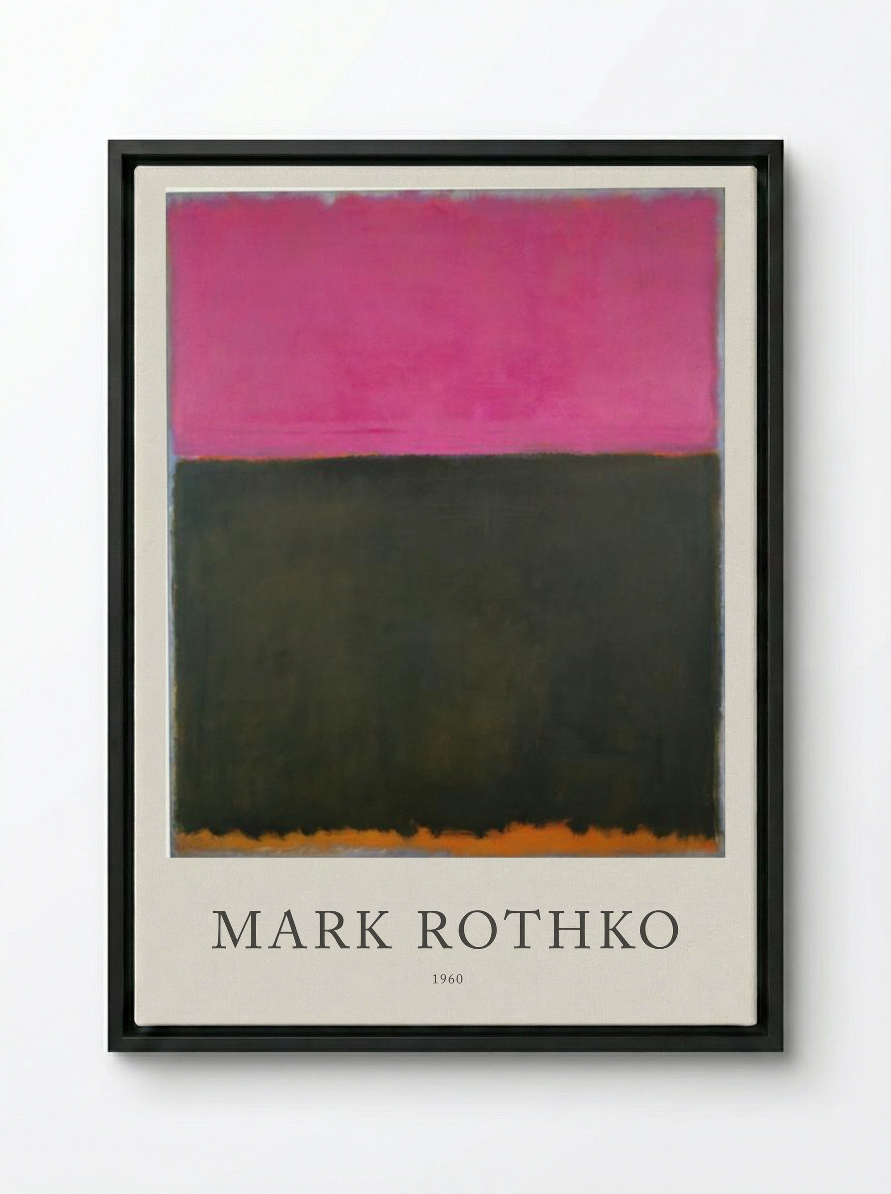 Untitled (Pink over Dark Green) - Mark Rothko - Framed Canvas Black