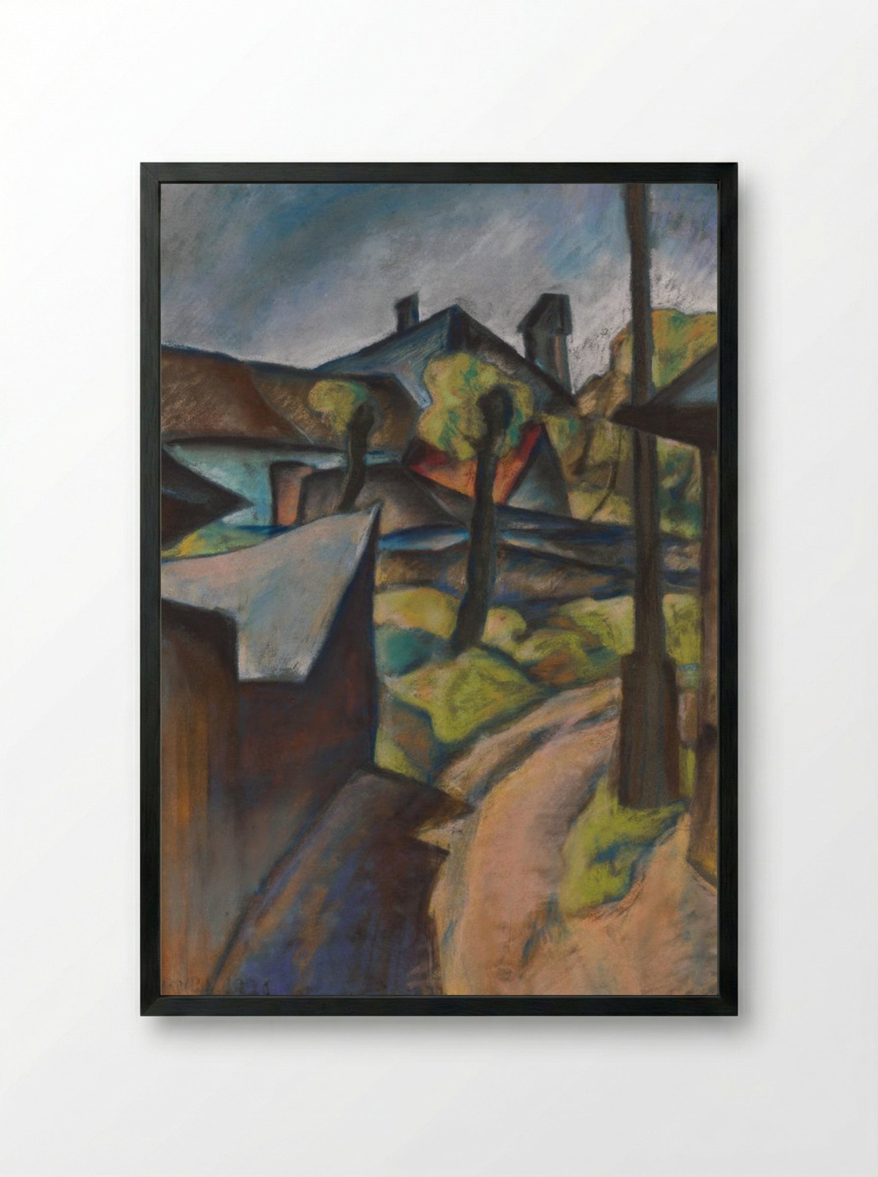 On the Outskirts of Kosice - Konstantin Bauer - Framed Print Black