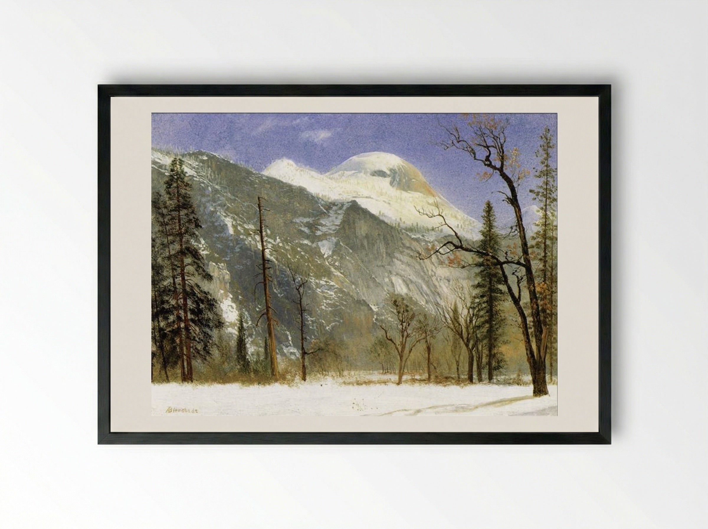 Winter in Yosemite Valley - Albert Bierstadt - Framed Print Black