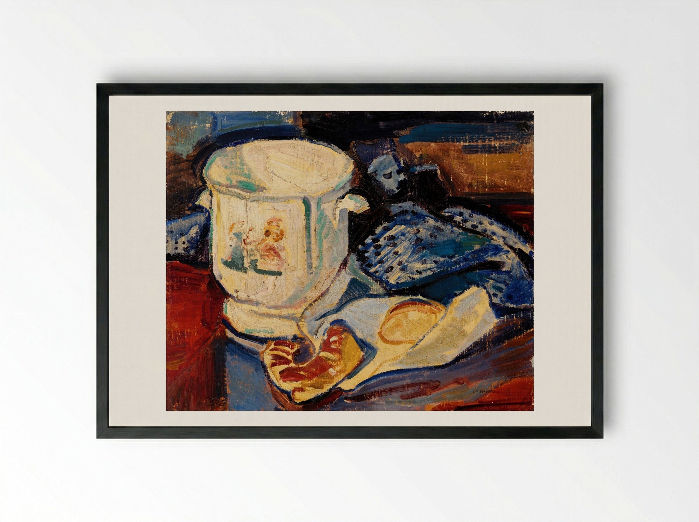 Still Life with Jardinière - Alfred Henry Maurer - Framed Print Black