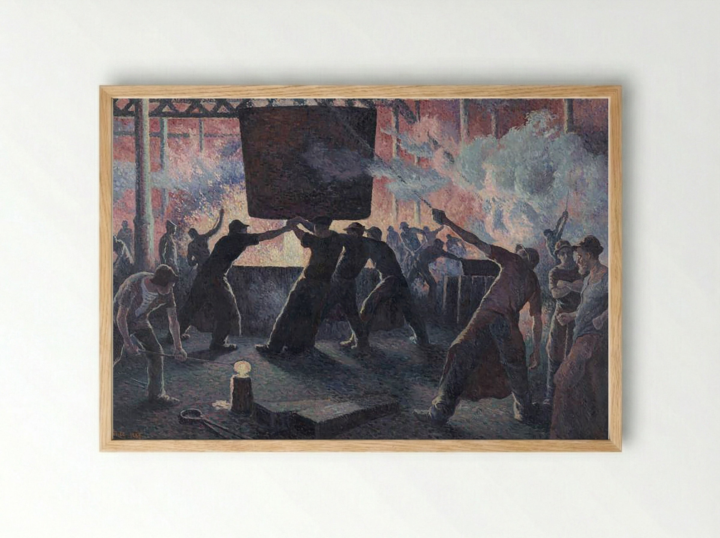 The Iron Foundry - Maximilien Luce - Framed Print Wood