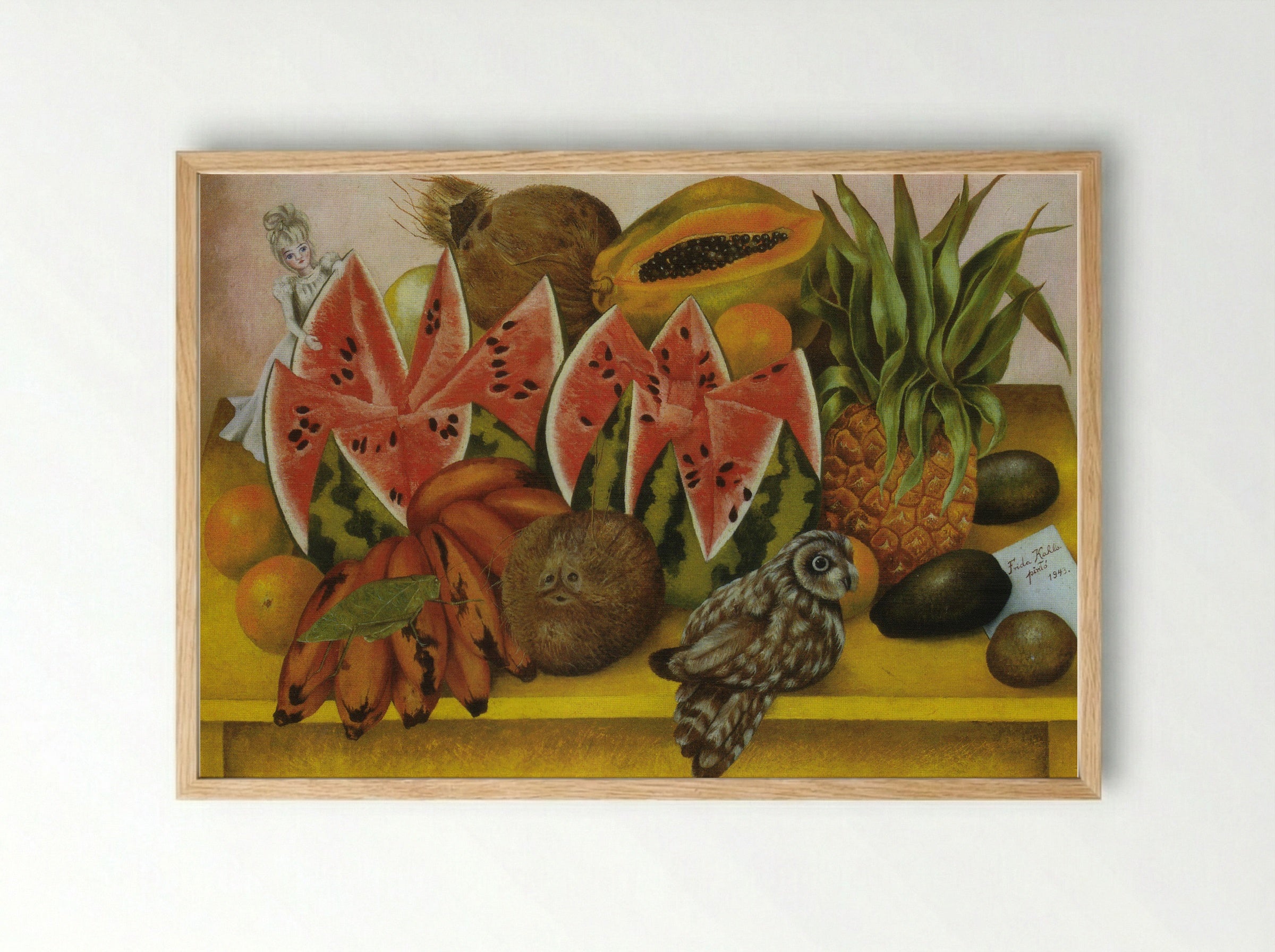 The Bride Frightened at Seeing Life Opened - Frida Kahlo - Framed Print Wood