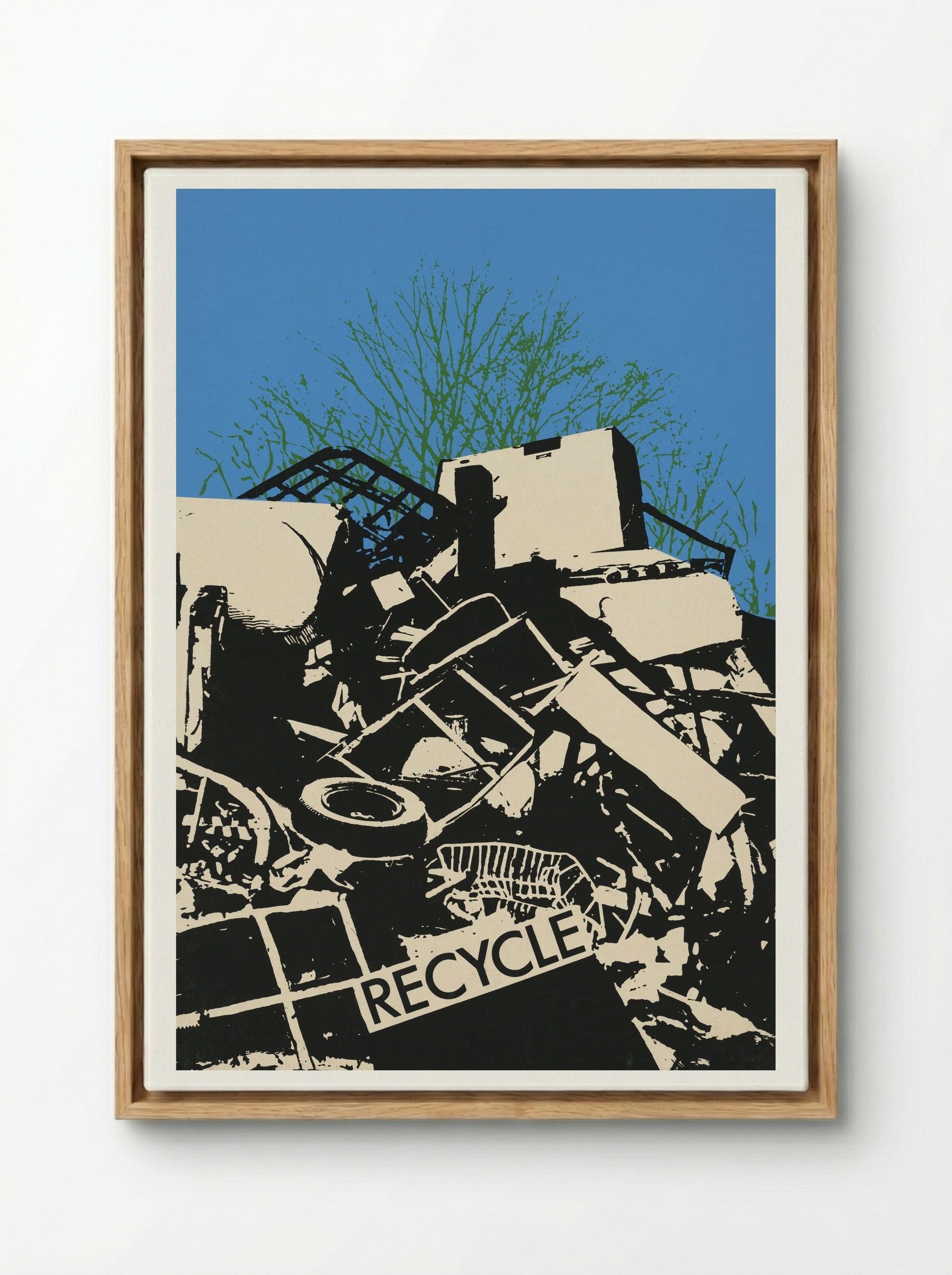 Recycle - Fine Art Print - Framed Canvas Wood