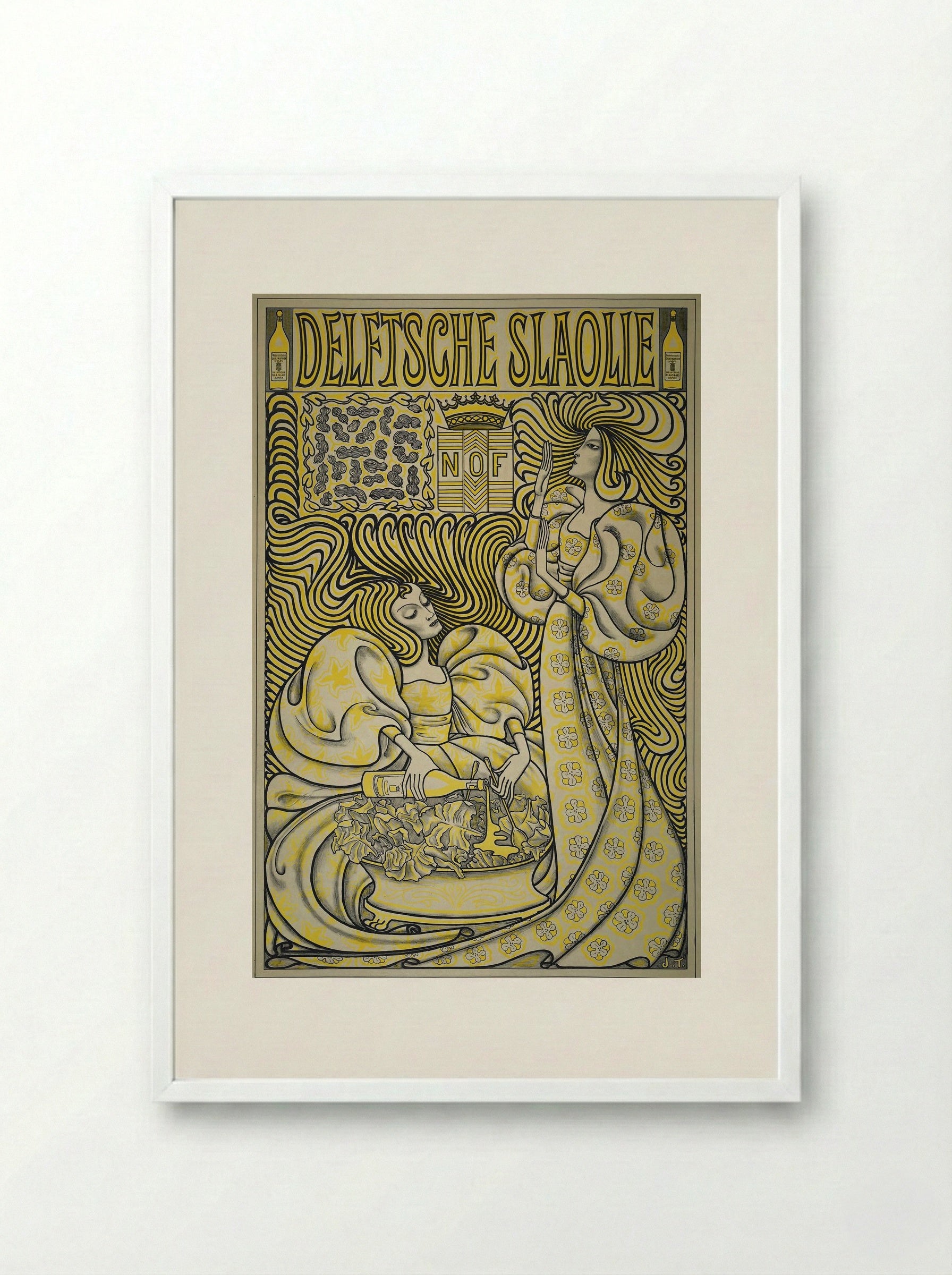 Poster for Delft Salad Oil - Jan Toorop - Framed Print White