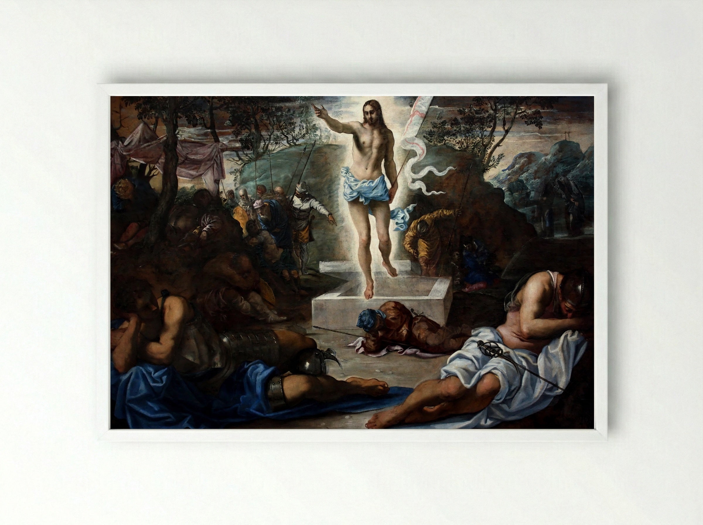 La Resurrezione (The Resurrection) - Tintoretto - Framed Print White