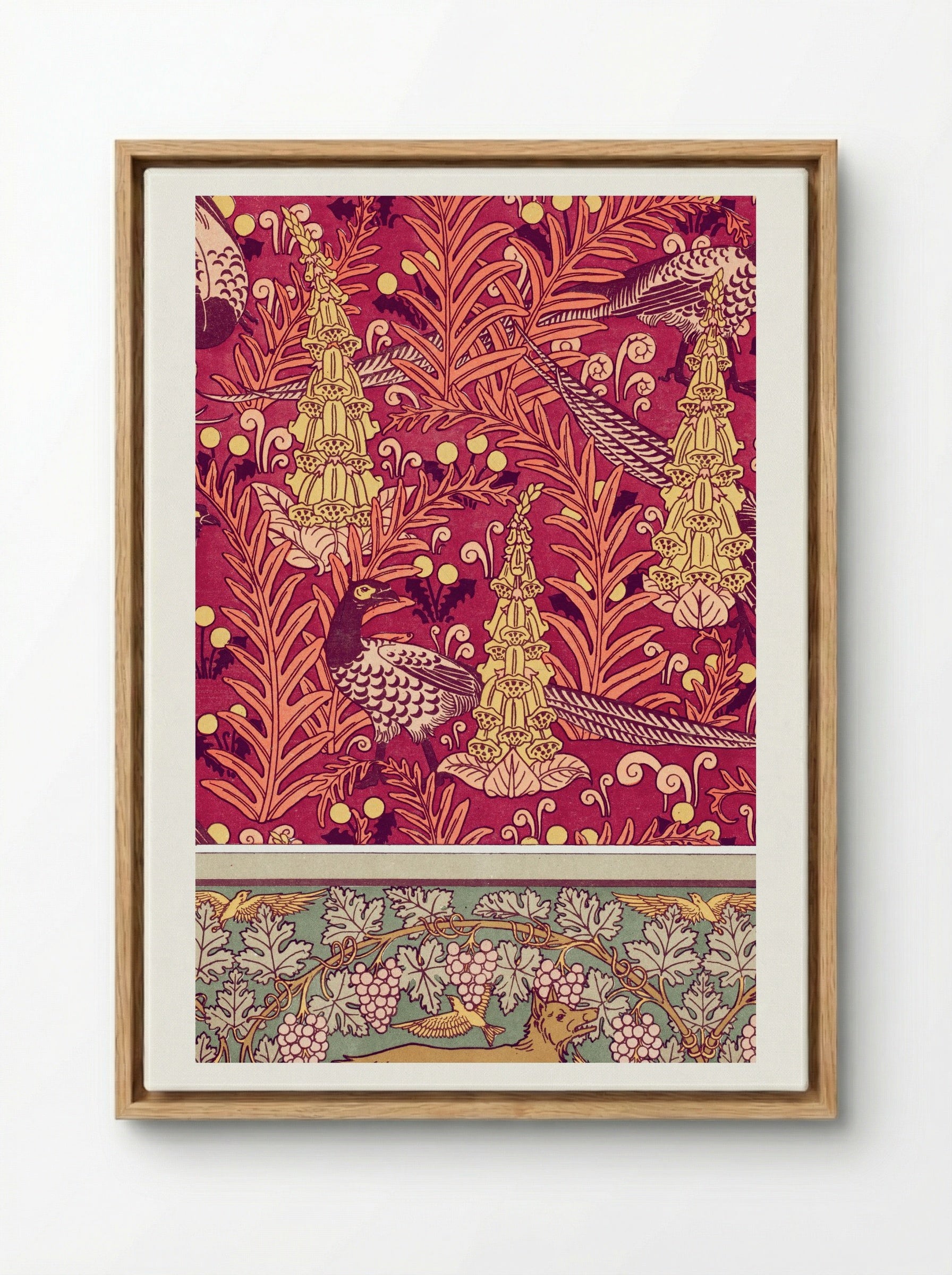 Faisans Ordinaires, Digitales - M.P. Verneuil - Framed Canvas Wood