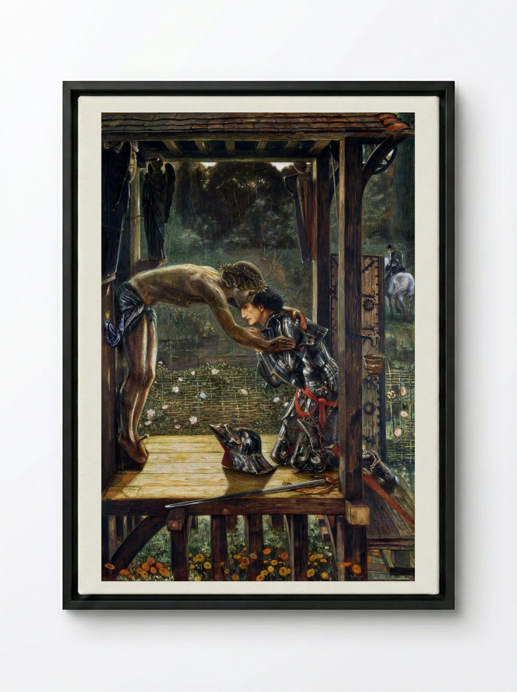 The Merciful Knight - Edward Burne-Jones - Framed Canvas Black