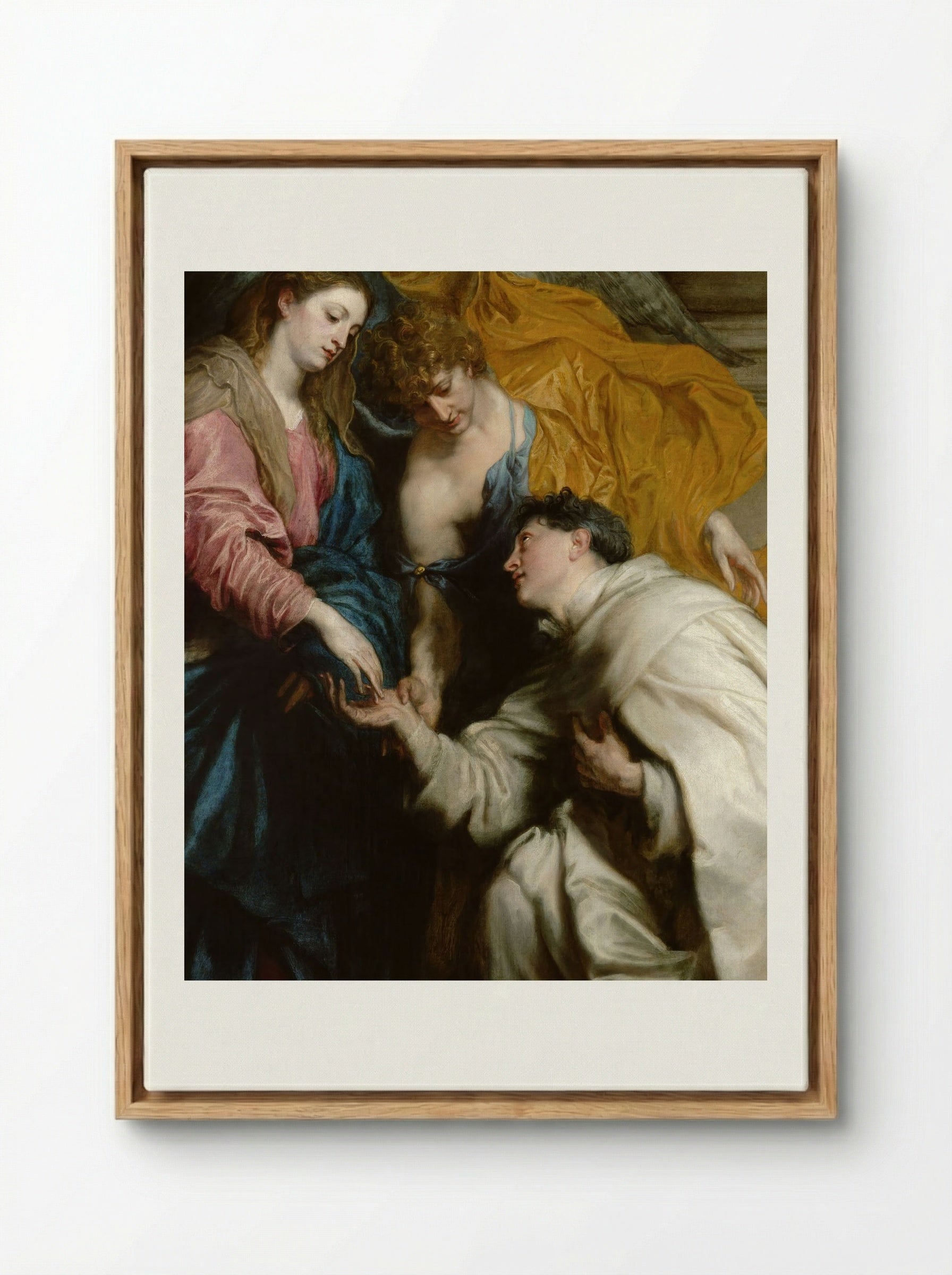 The Vision of the Blessed Hermann Joseph - Anthony van Dyck - Framed Canvas Wood