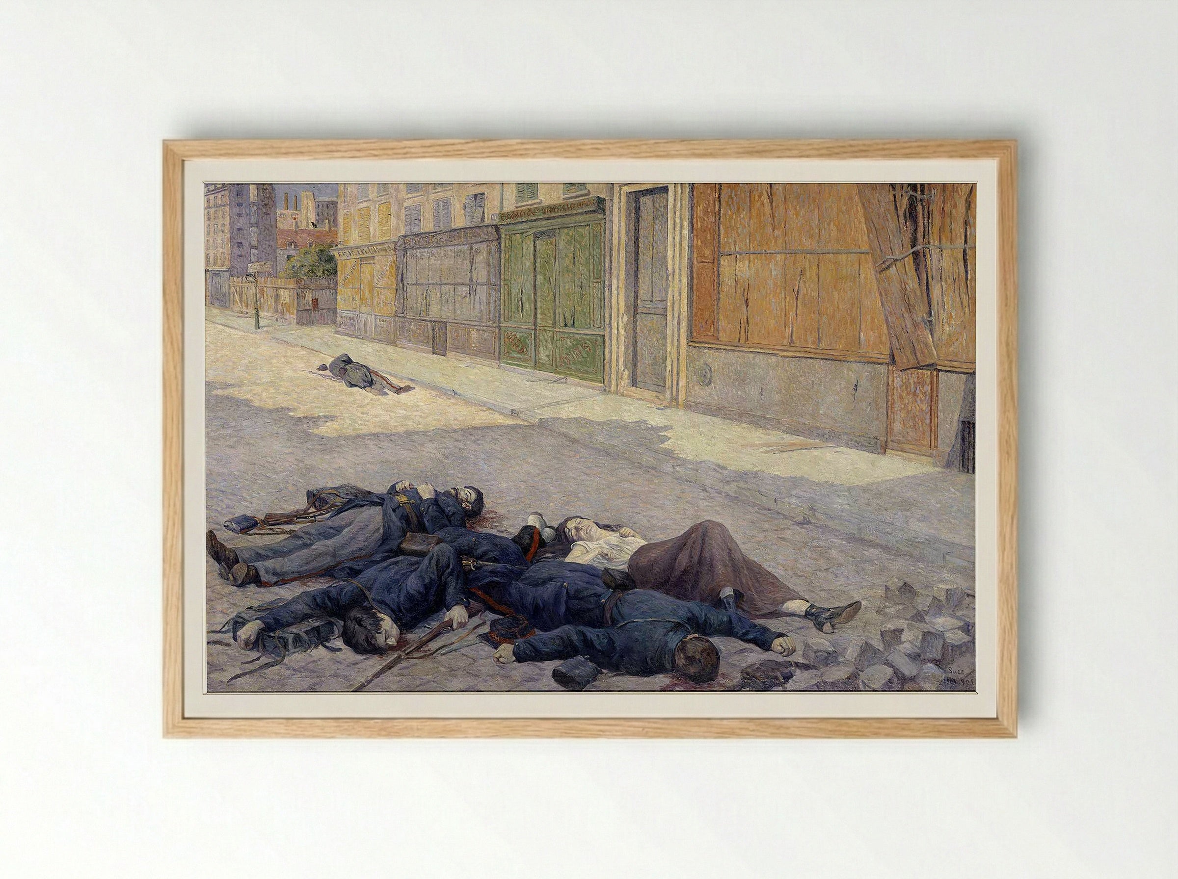 Une Rue De Paris En Mai 1871 - Maximilien Luce - Framed Print Wood