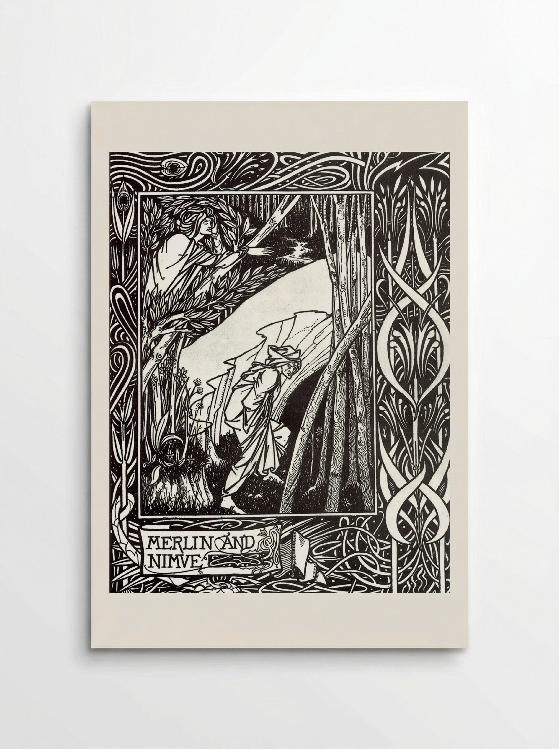 Merlin and Nimue - Aubrey Beardsley - Poster