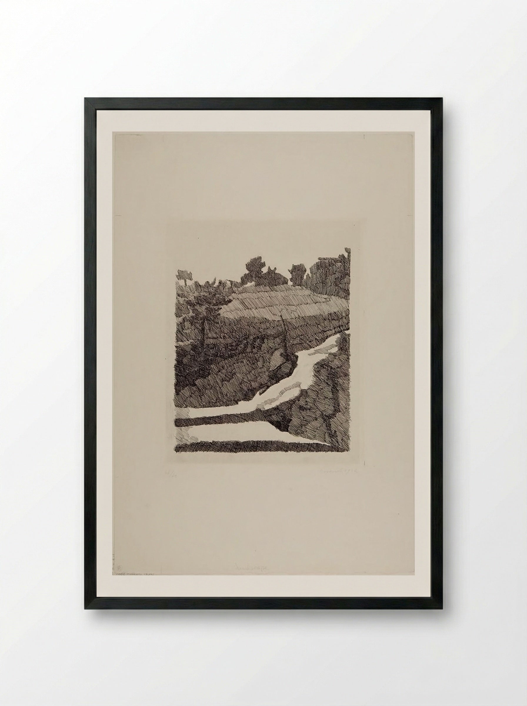 Landscape of Grizzana - Giorgio Morandi - Framed Print Black