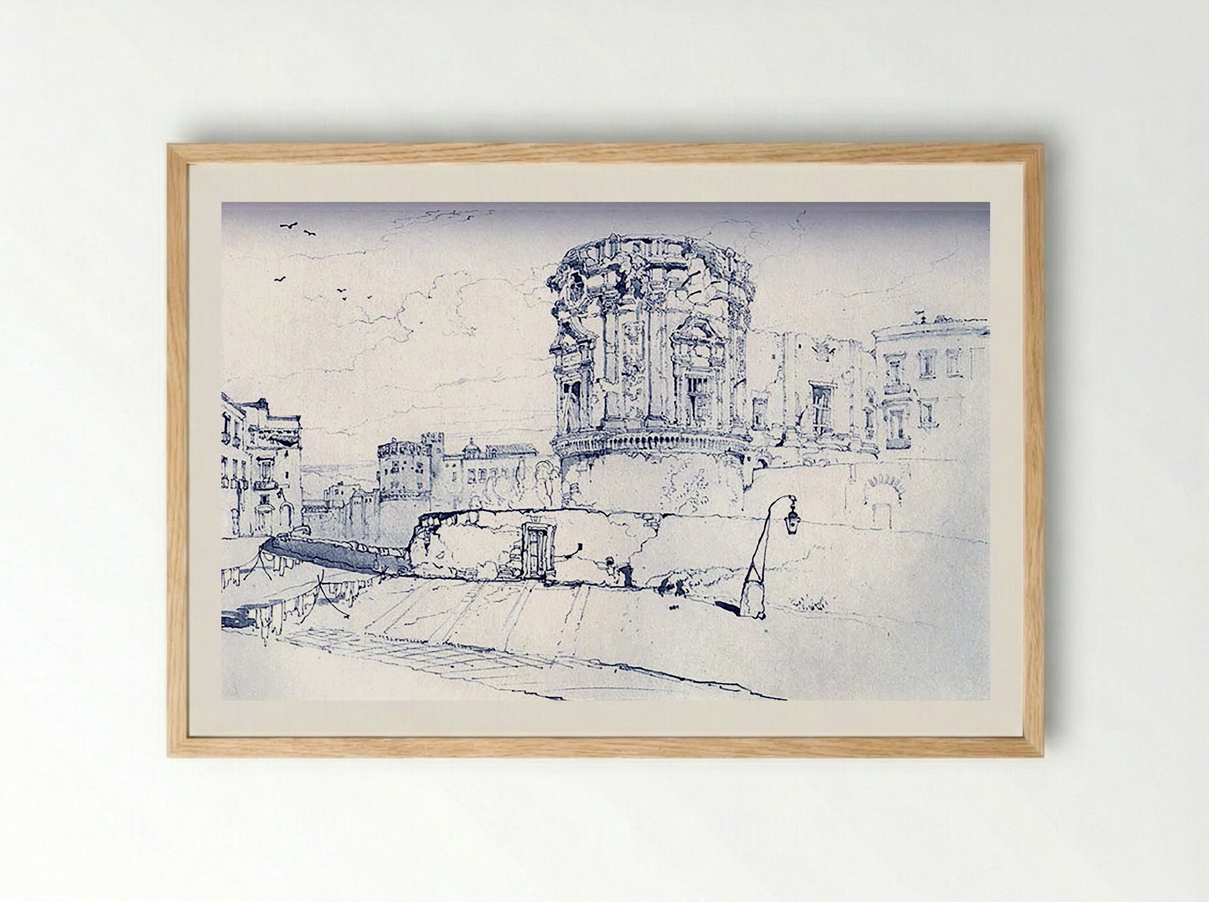 At Naples - John Ruskin - Framed Print Wood