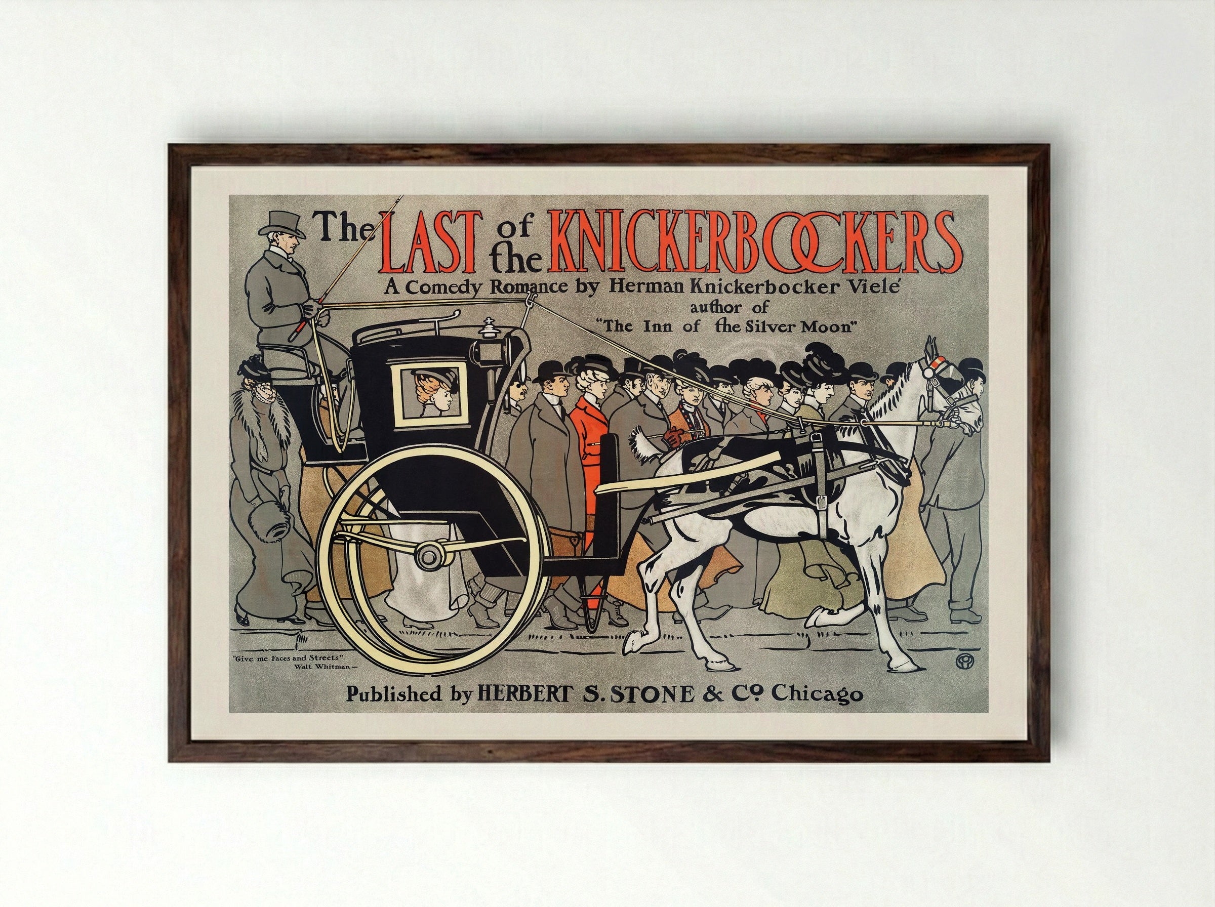 The Last of the Knickerbockers - Edward Penfield - Framed Print Dark Wood