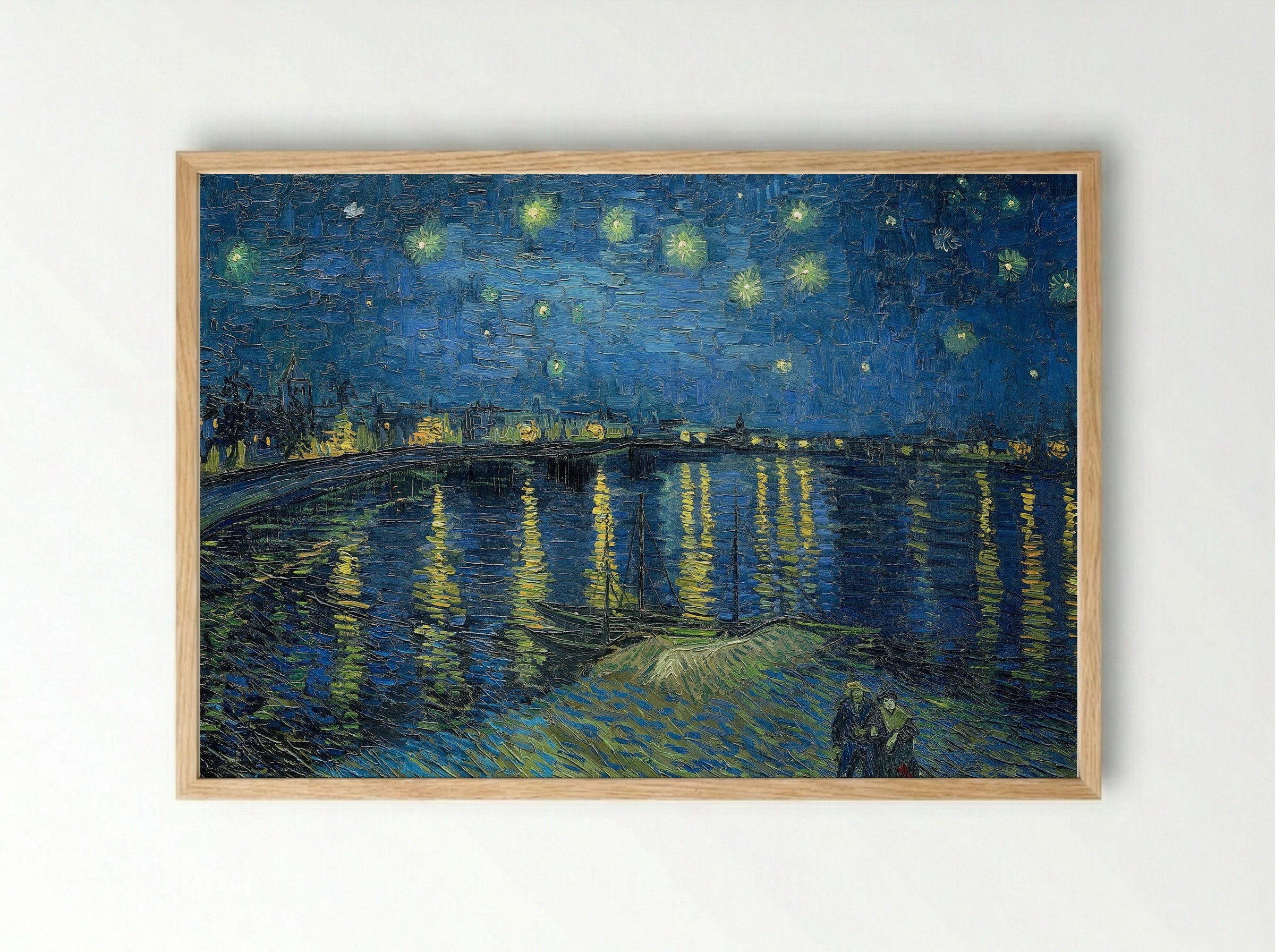 Starry Night Over the Rhône - Vincent van Gogh - Framed Print Wood