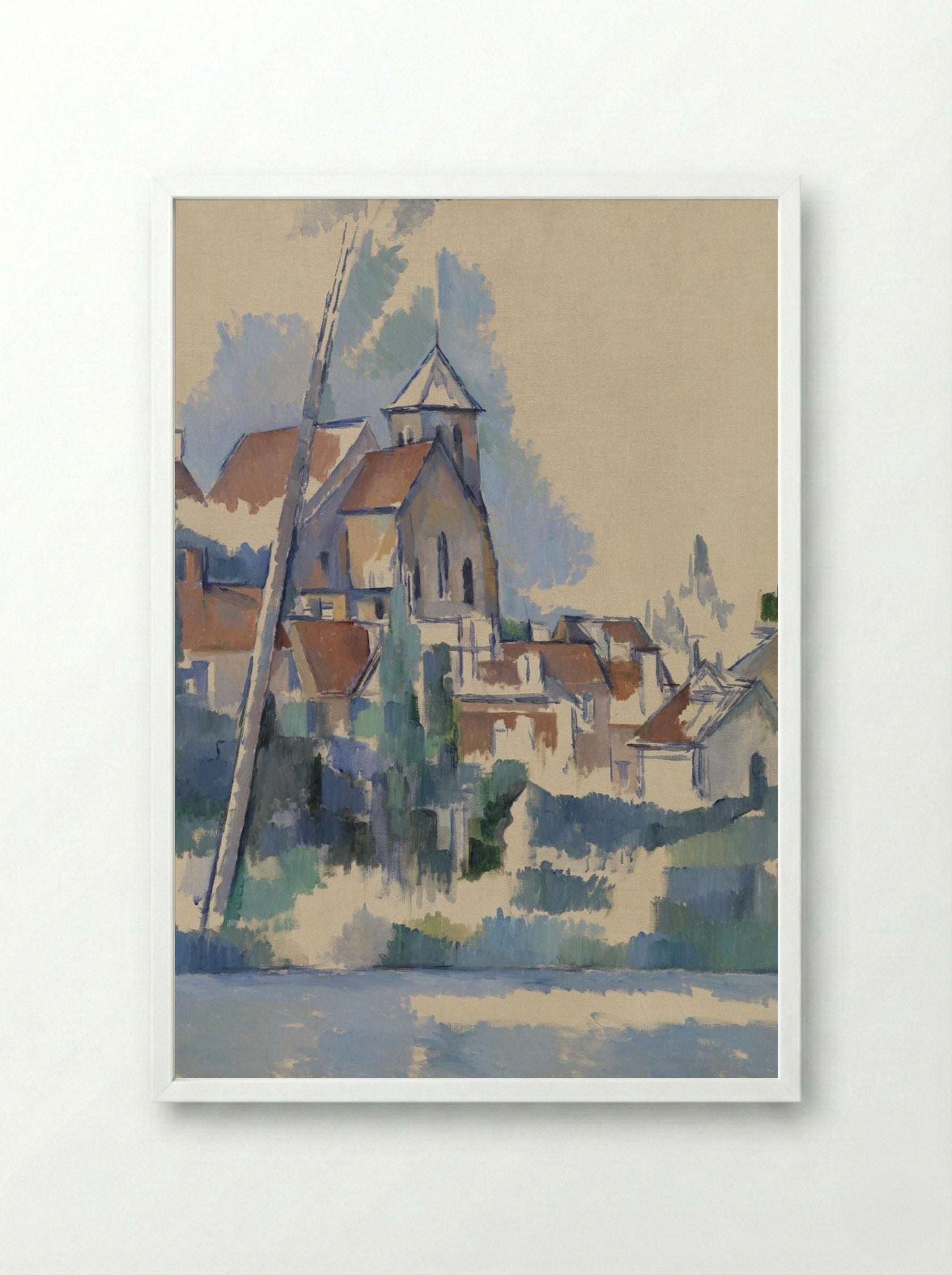 The Church at Montigny-sur-Loing - Paul Cézanne - Framed Print White