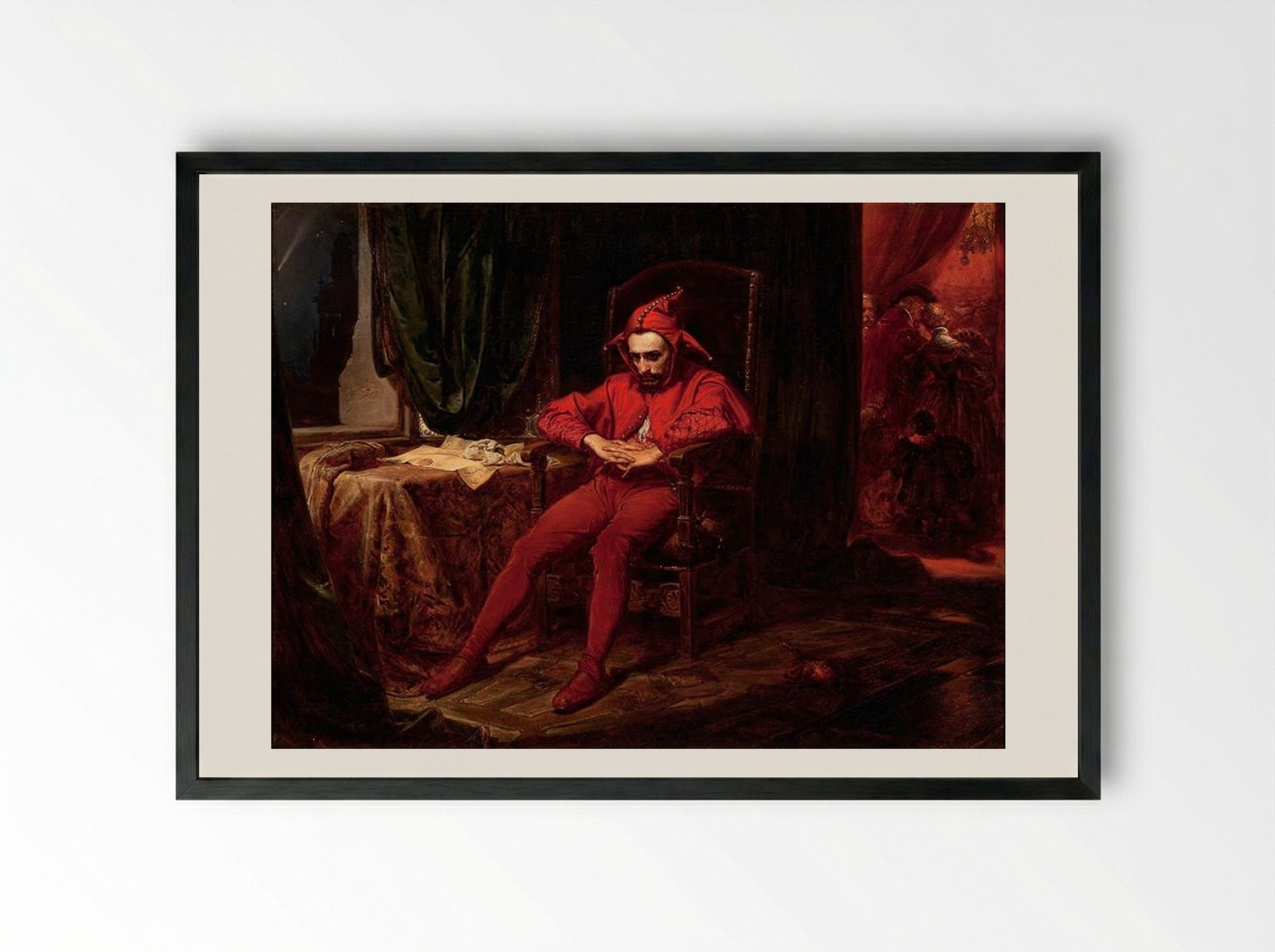 Stańczyk during a Ball at the Court of Queen Bona - Jan Matejko - Framed Print Black