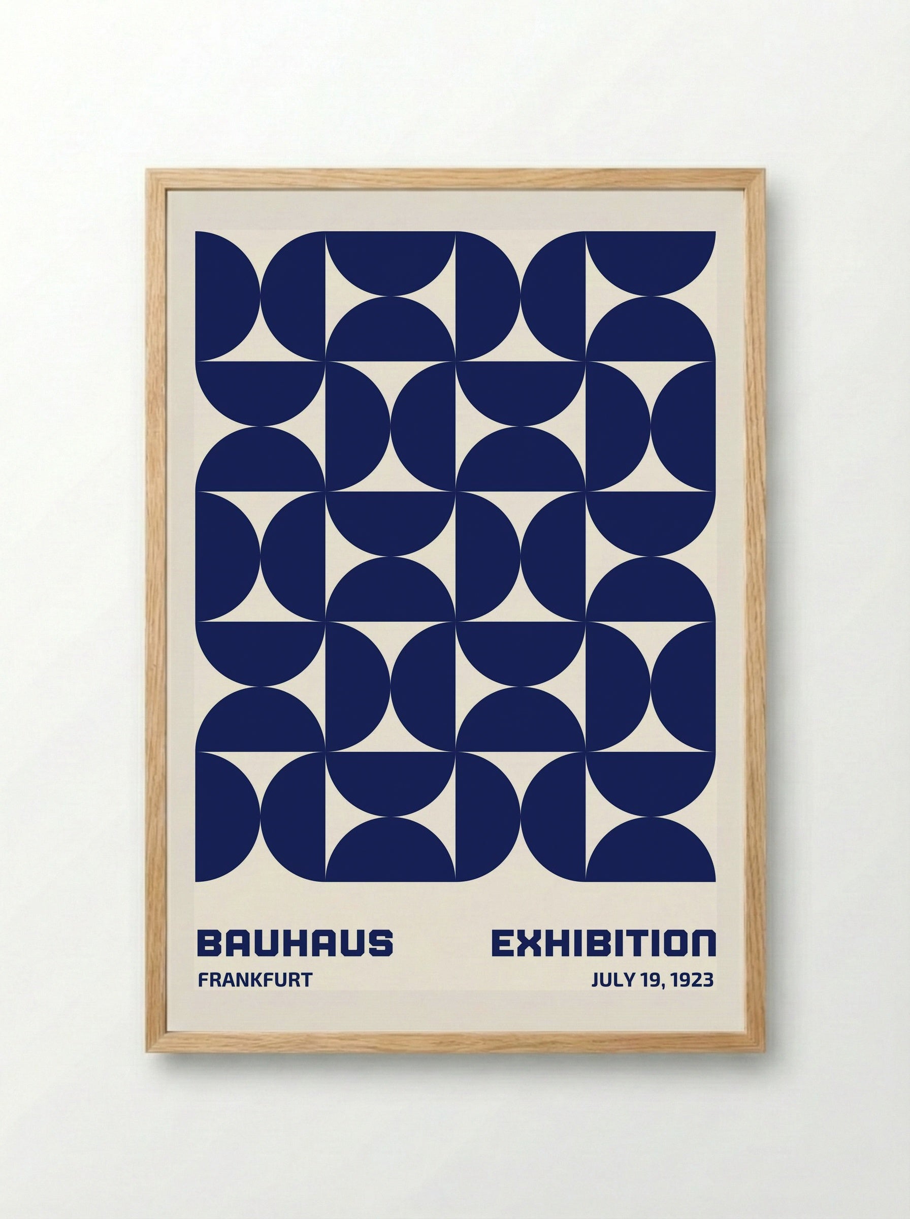 Bauhaus Modular Geometry - Blue Edition (1923 Frankfurt) - Framed Print Wood