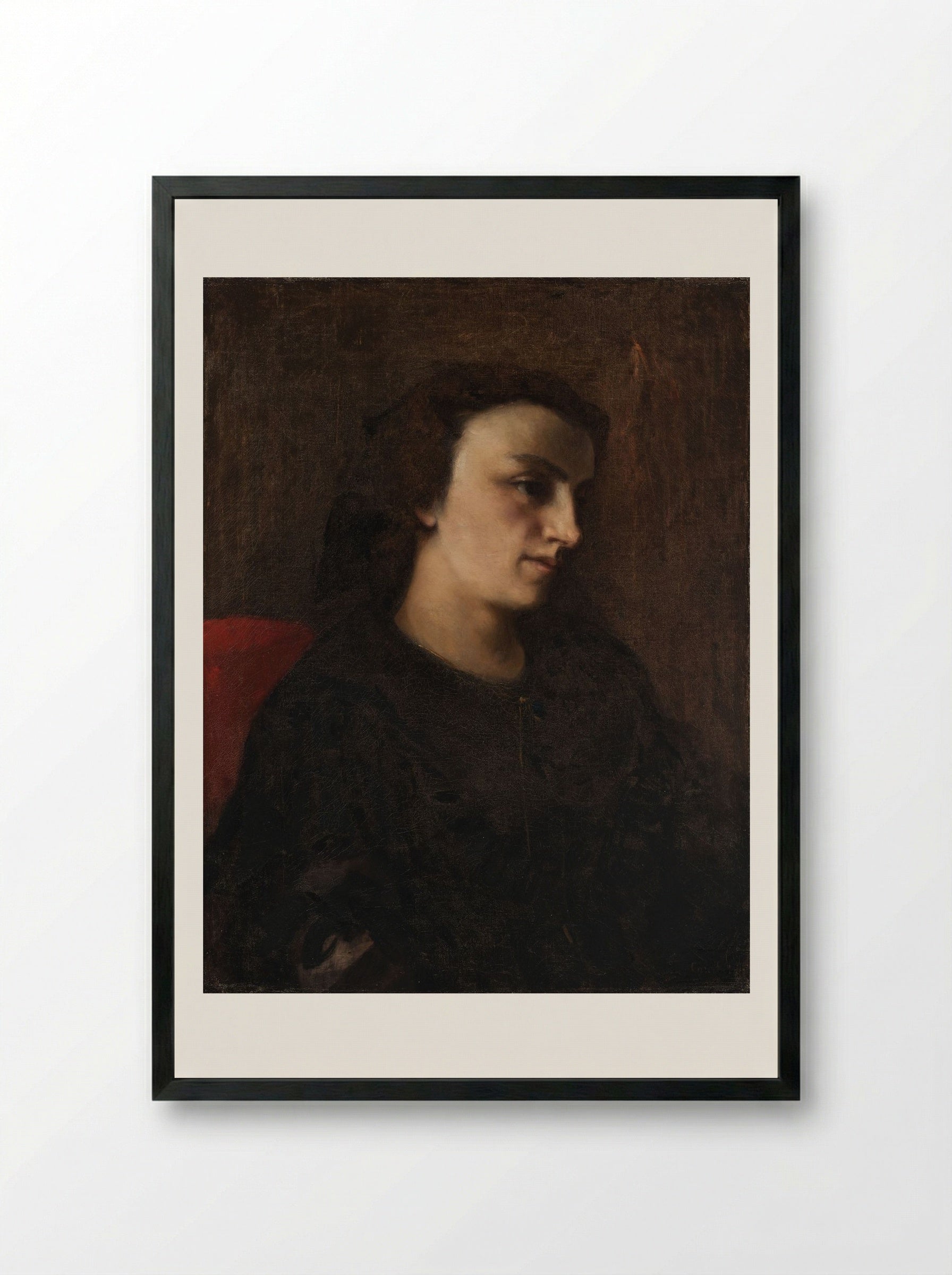 Portrait of a Woman - Gustave Courbet - Framed Print Black