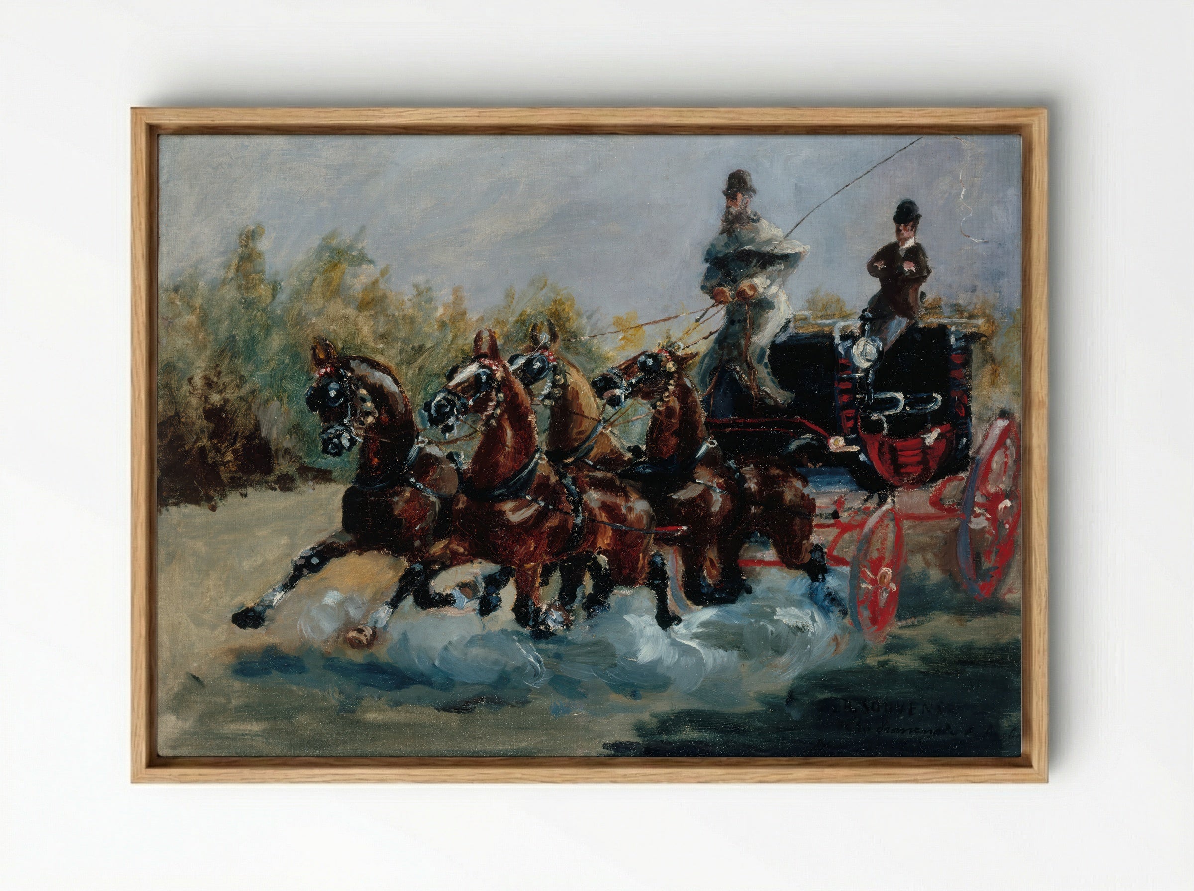 Nice, Souvenir of the Promenade des Anglais - Henri de Toulouse-Lautrec - Framed Canvas Wood