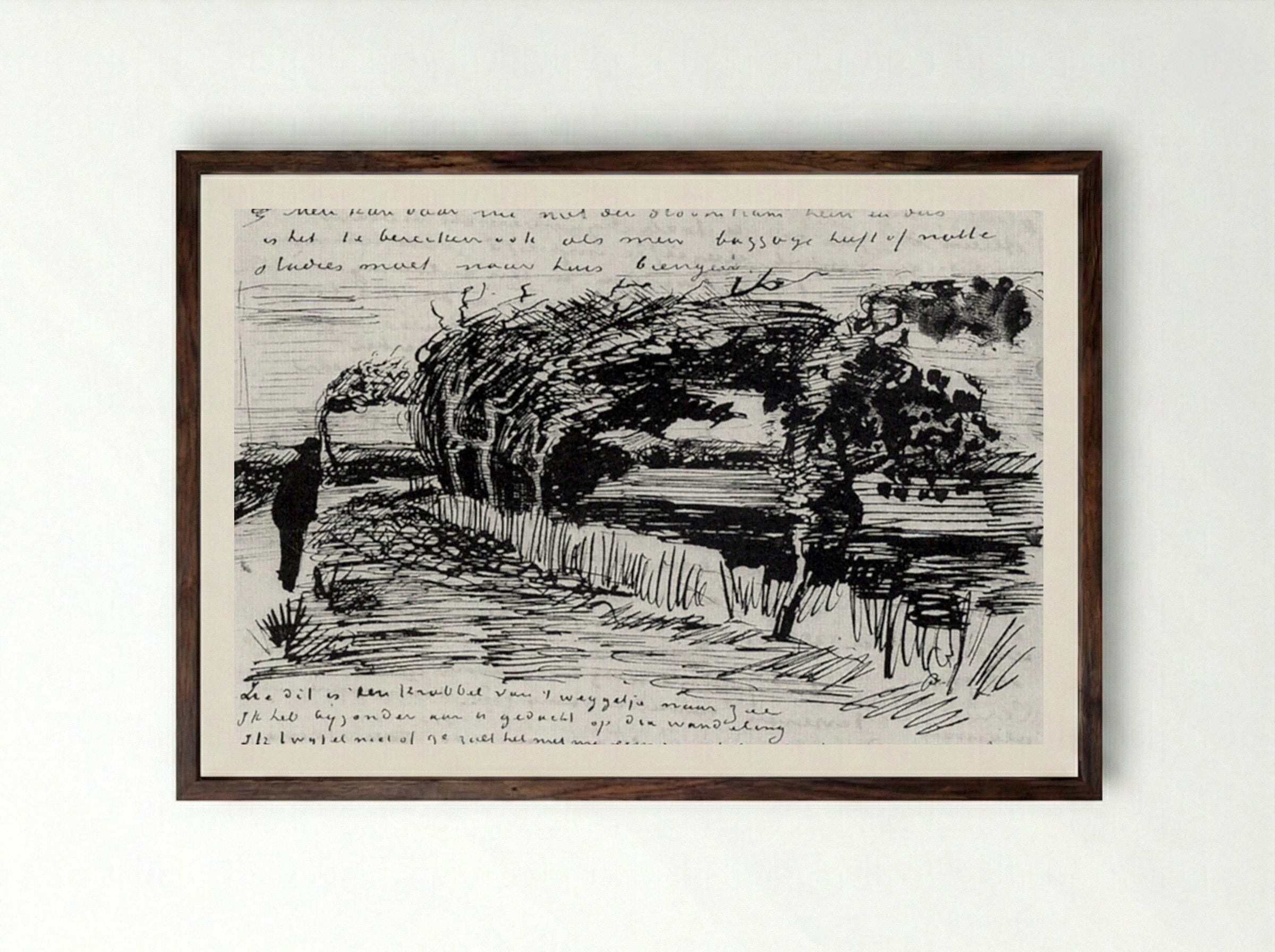 Path to the Beach - Vincent van Gogh - Framed Print Dark Wood