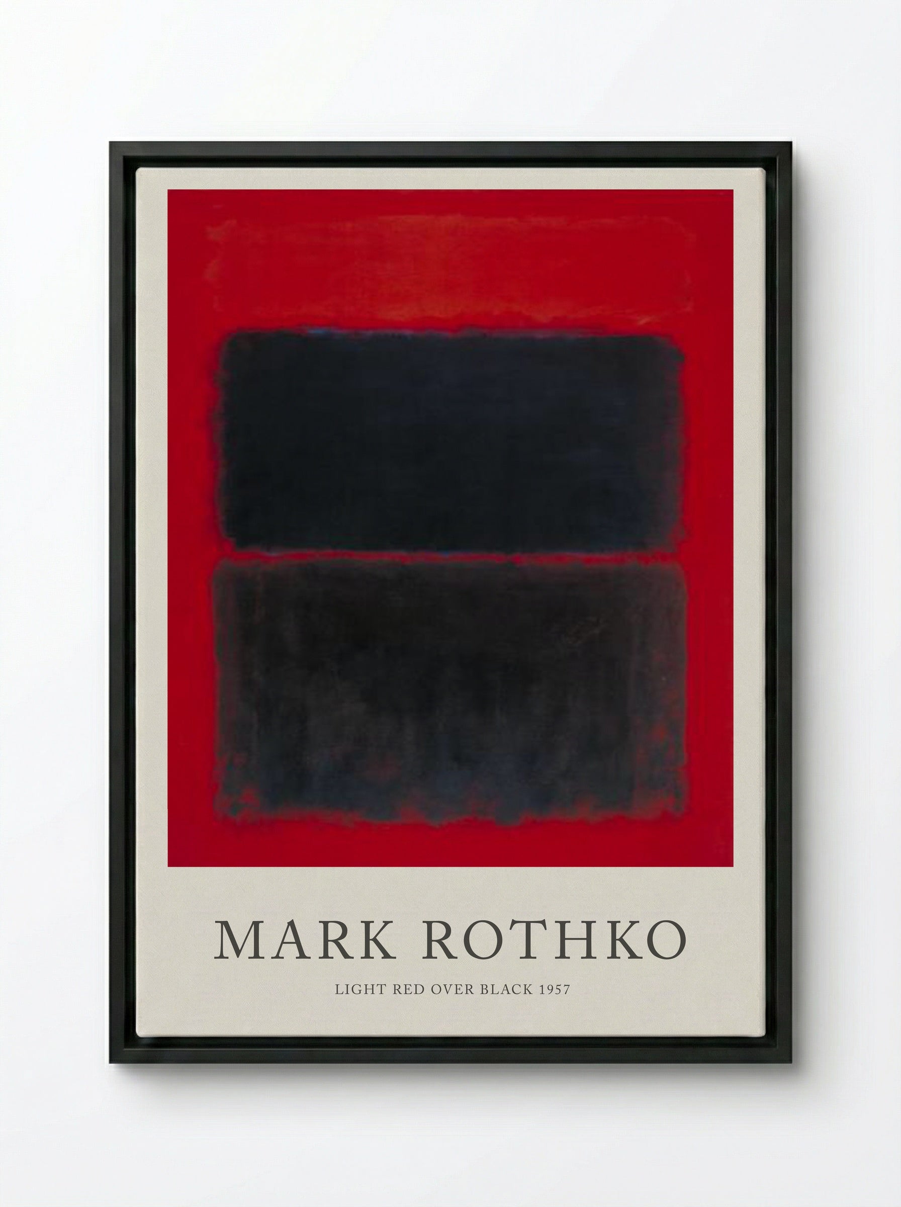 Light Red Over Black - Mark Rothko - Framed Canvas Black