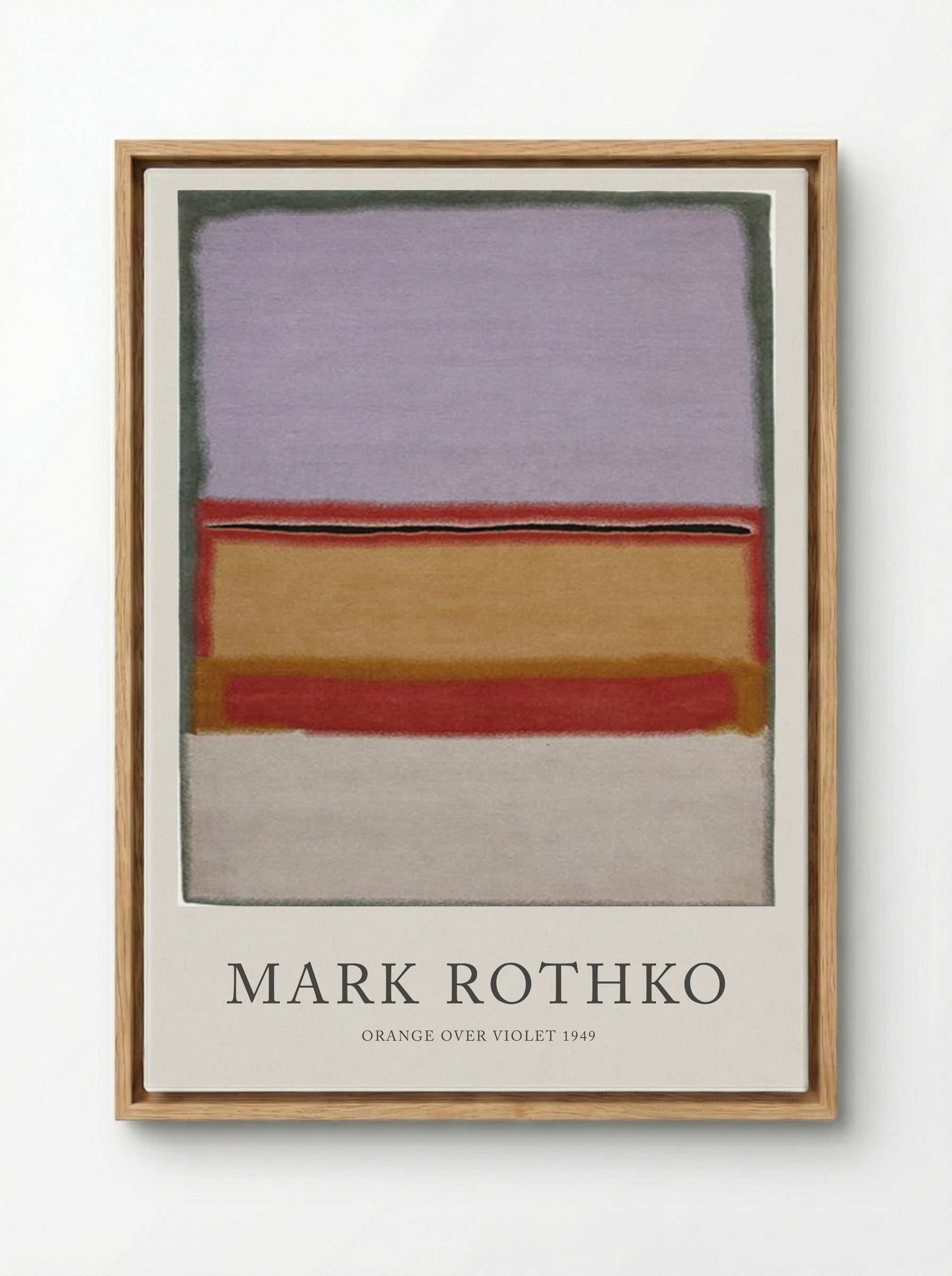 Orange Over Violet - Mark Rothko - Framed Canvas Wood