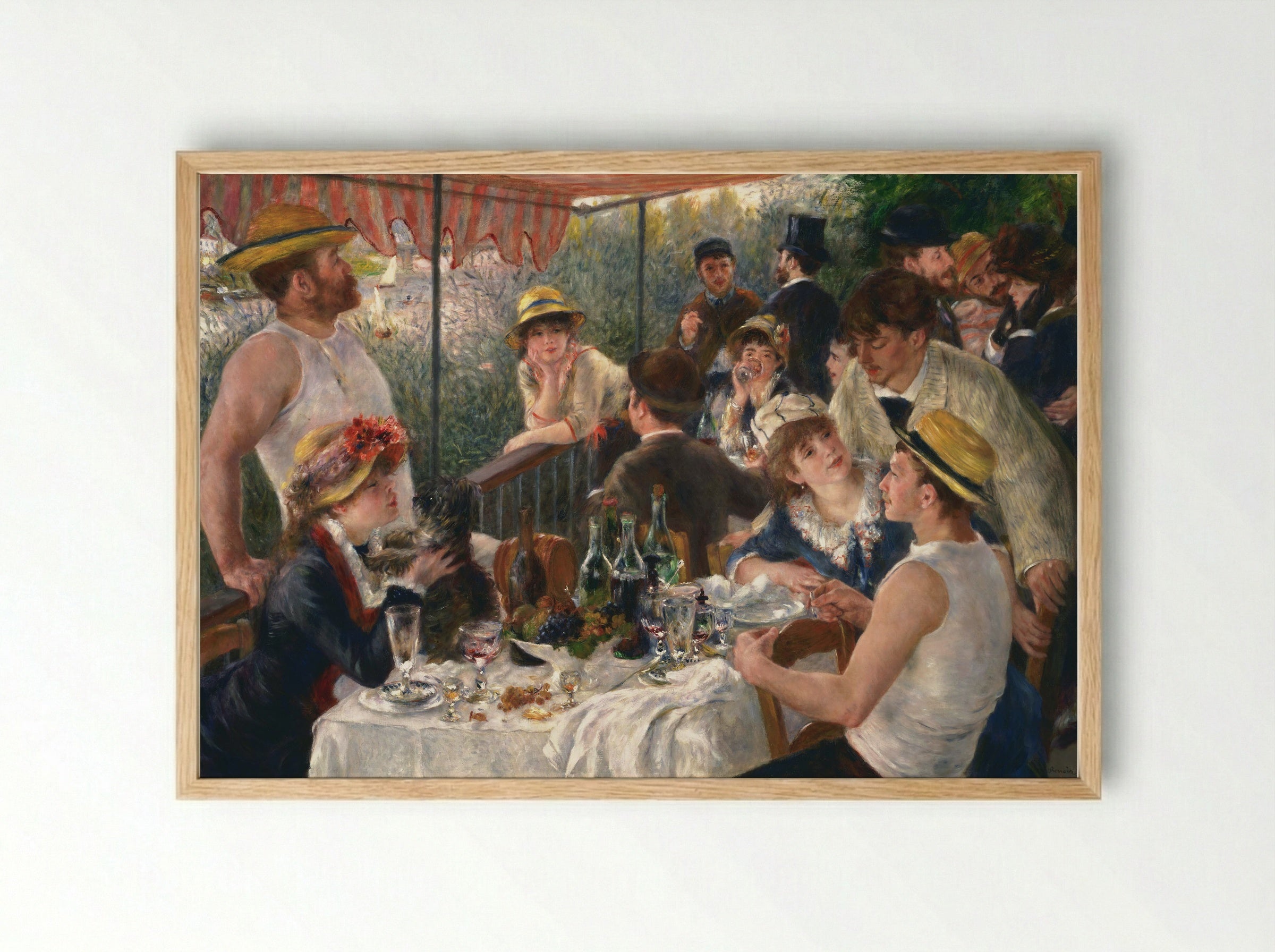 The Luncheon of the Boating Party - Pierre-Auguste Renoir - Framed Print Wood