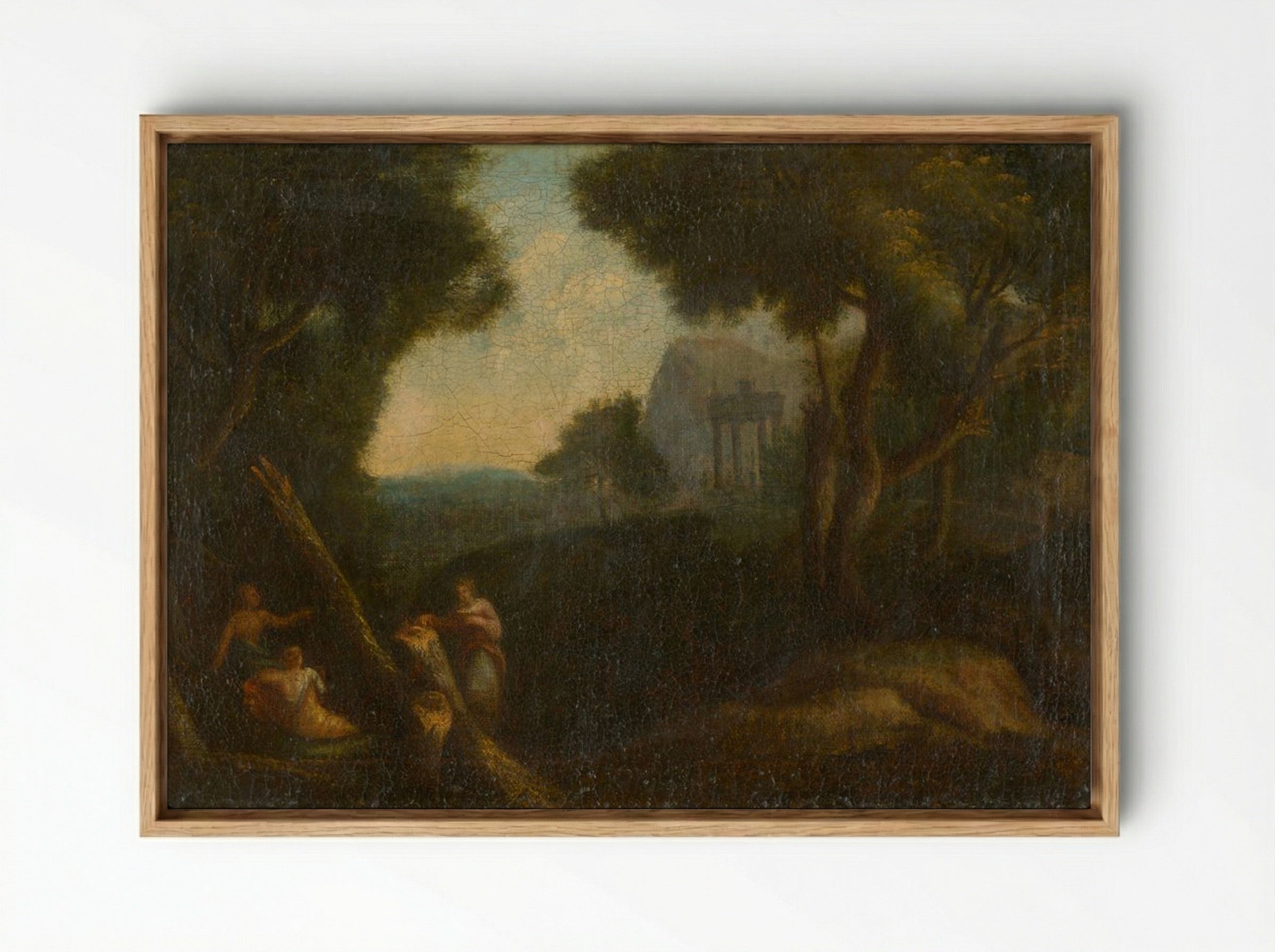 Nymphs in the Woods - Nicolas Poussin - Framed Canvas Wood
