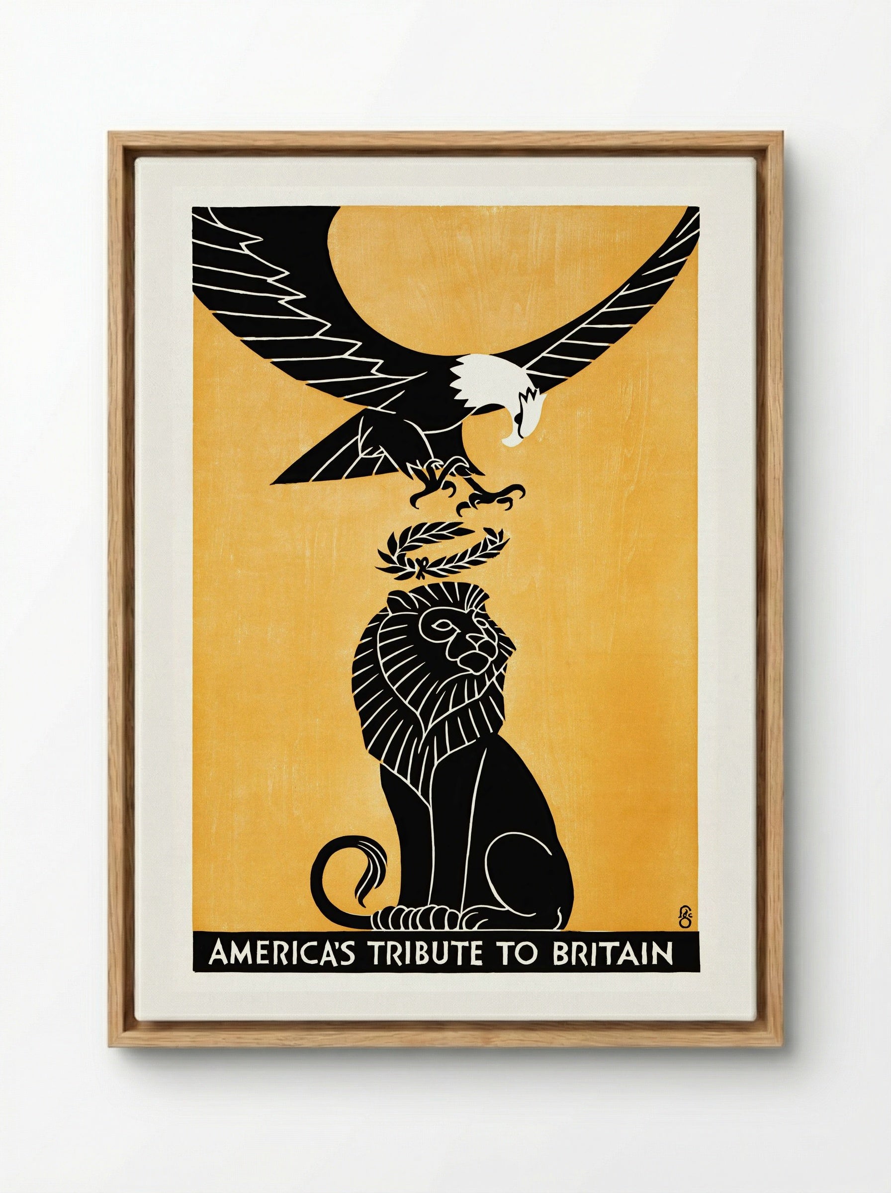 America's Tribute to Britain - Fred G. Cooper - Framed Canvas Wood