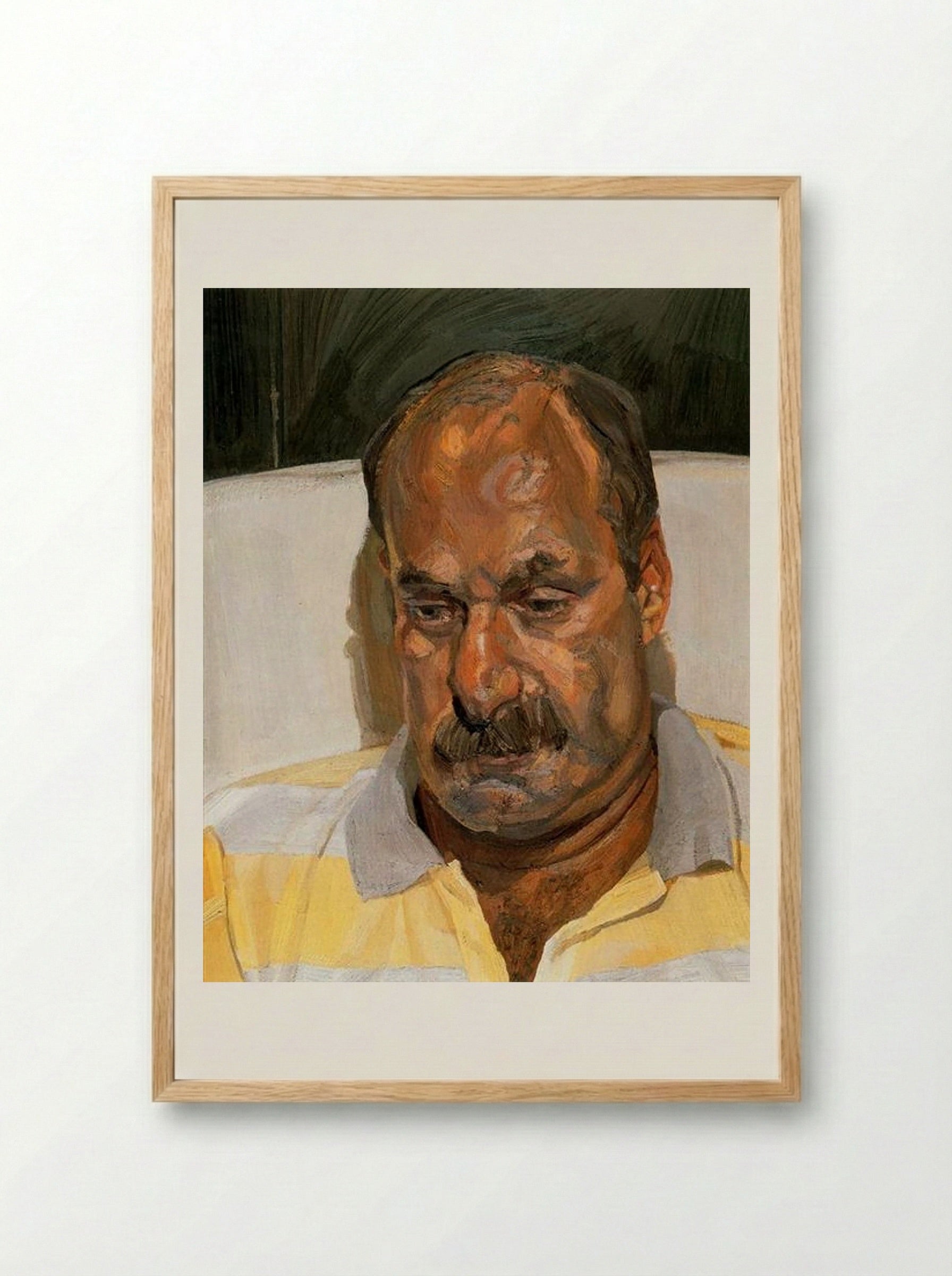 Man in a Sports Shirt - Lucian Freud - Framed Print Wood