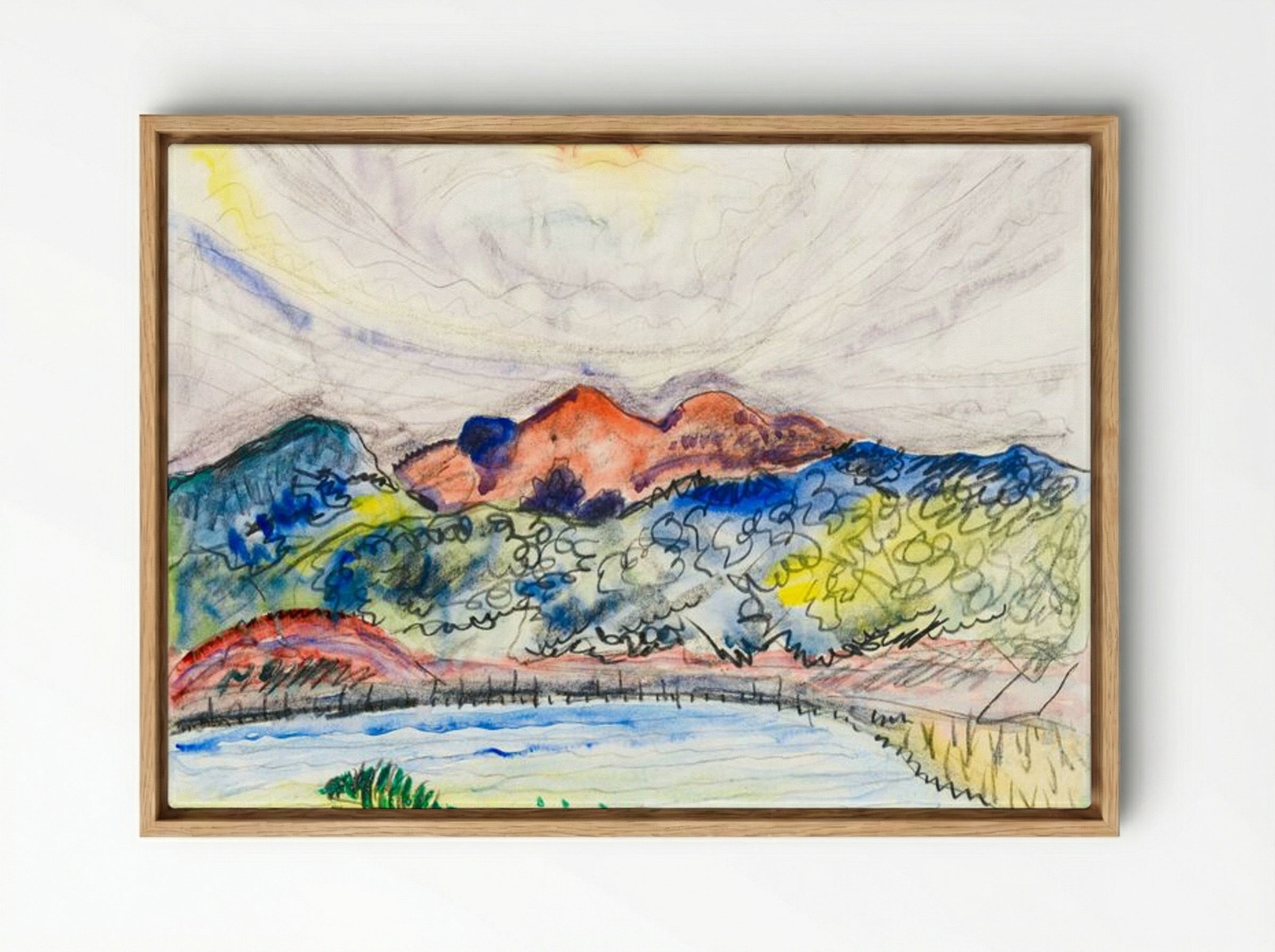 Early Landscape - Charles Demuth - Framed Canvas Wood