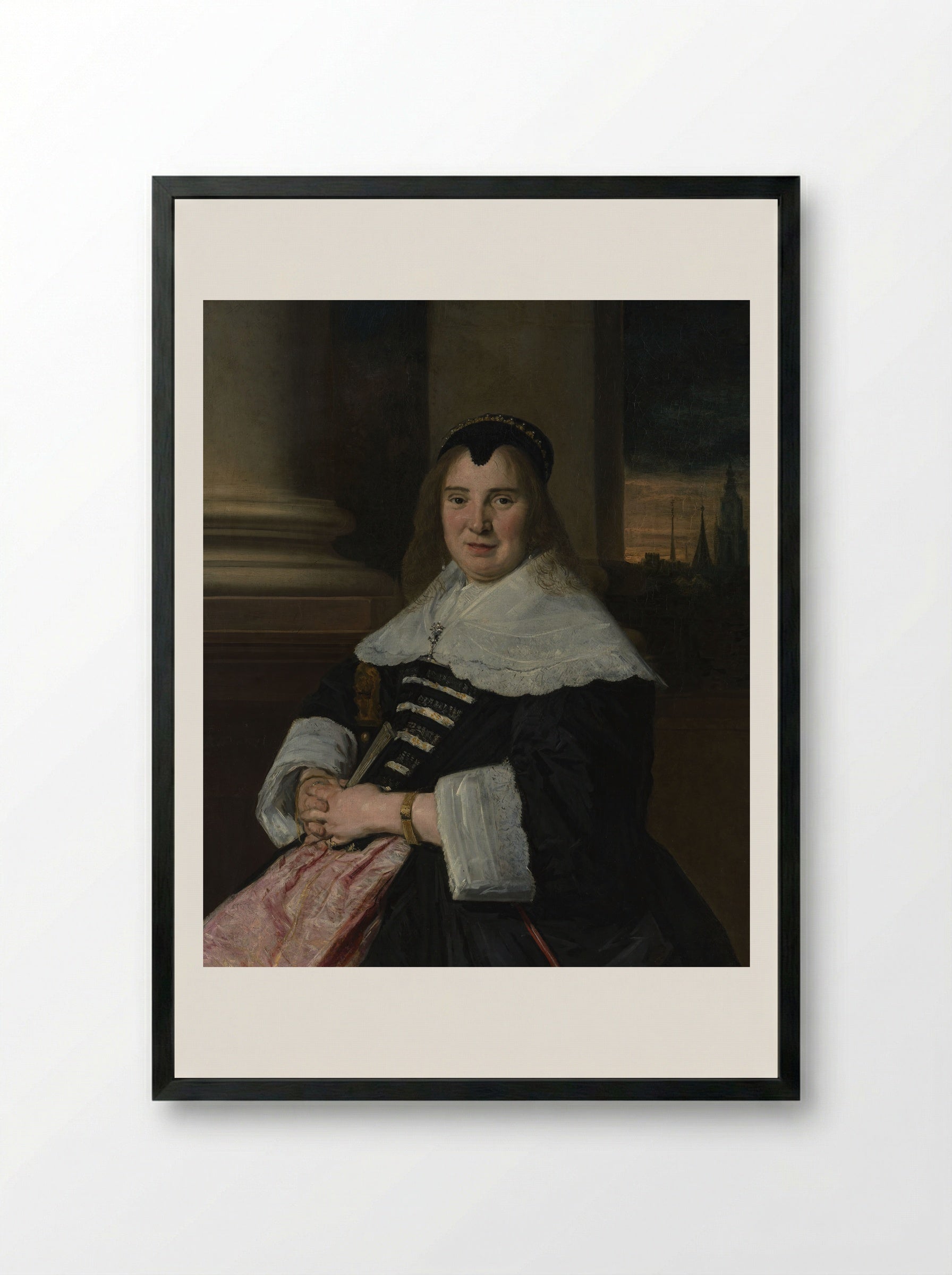 Portrait of a Woman - Frans Hals - Framed Print Black